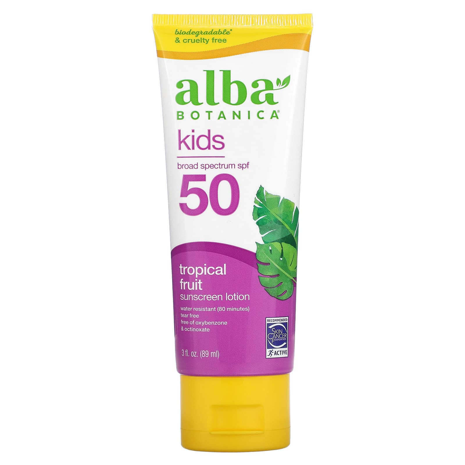 Alba Botanica Детский солнцезащитный крем тропические фрукты SPF 45 4 унции 113 г 2090₽