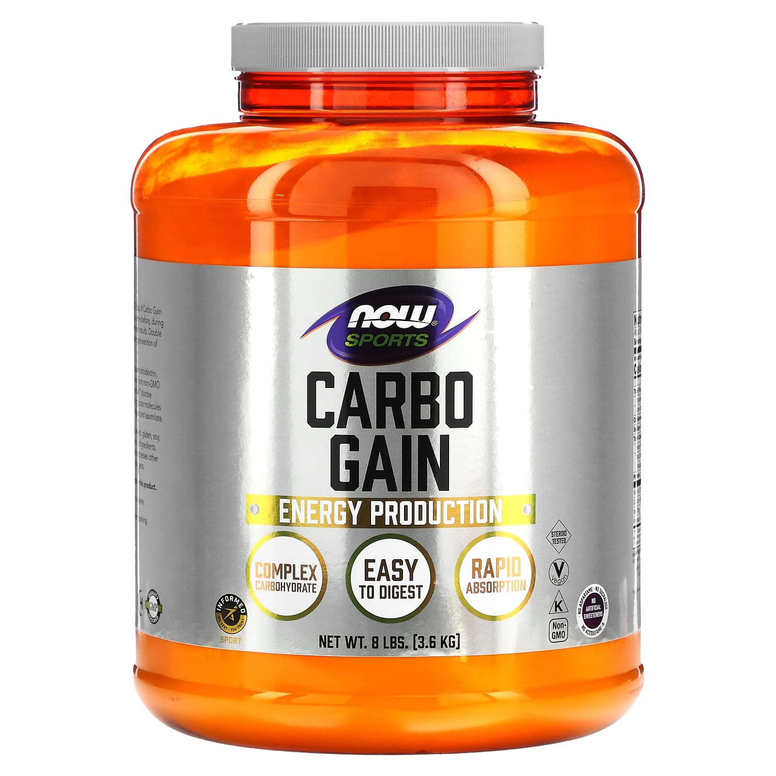 NOW Foods Sports Carbo Gain 8 фунтов 3629 г 6690₽