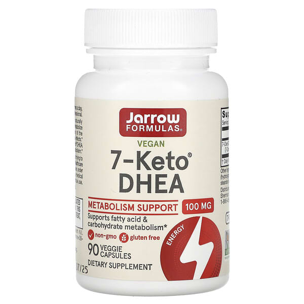 Jarrow Formulas, 7-Keto, ДГЭА, 100 мг, 90 вегетарианских капсул
