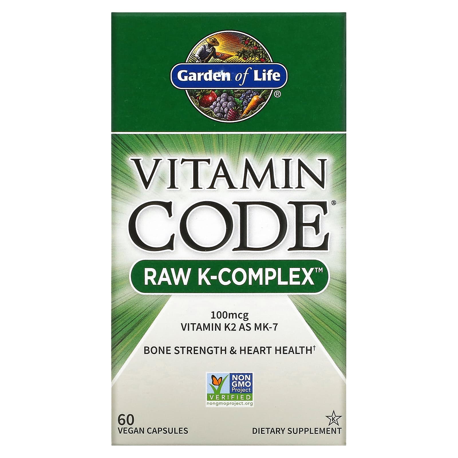 Garden of Life Vitamin Code Raw K-Complex комплекс витаминов K 60 веганских капсул 4090₽