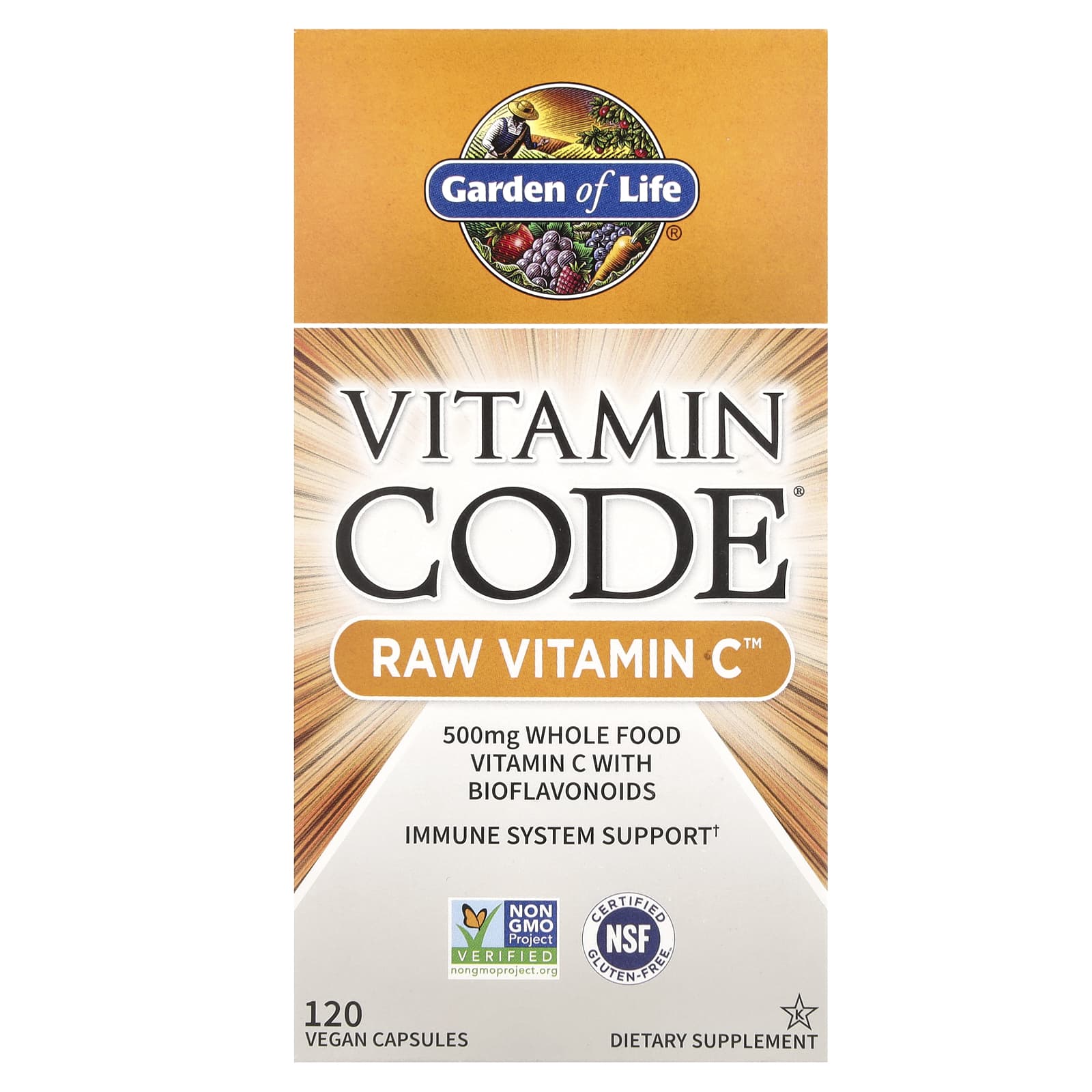 Garden of Life Vitamin Code витамин C RAW 250 мг 120 веганских капсул 5090₽
