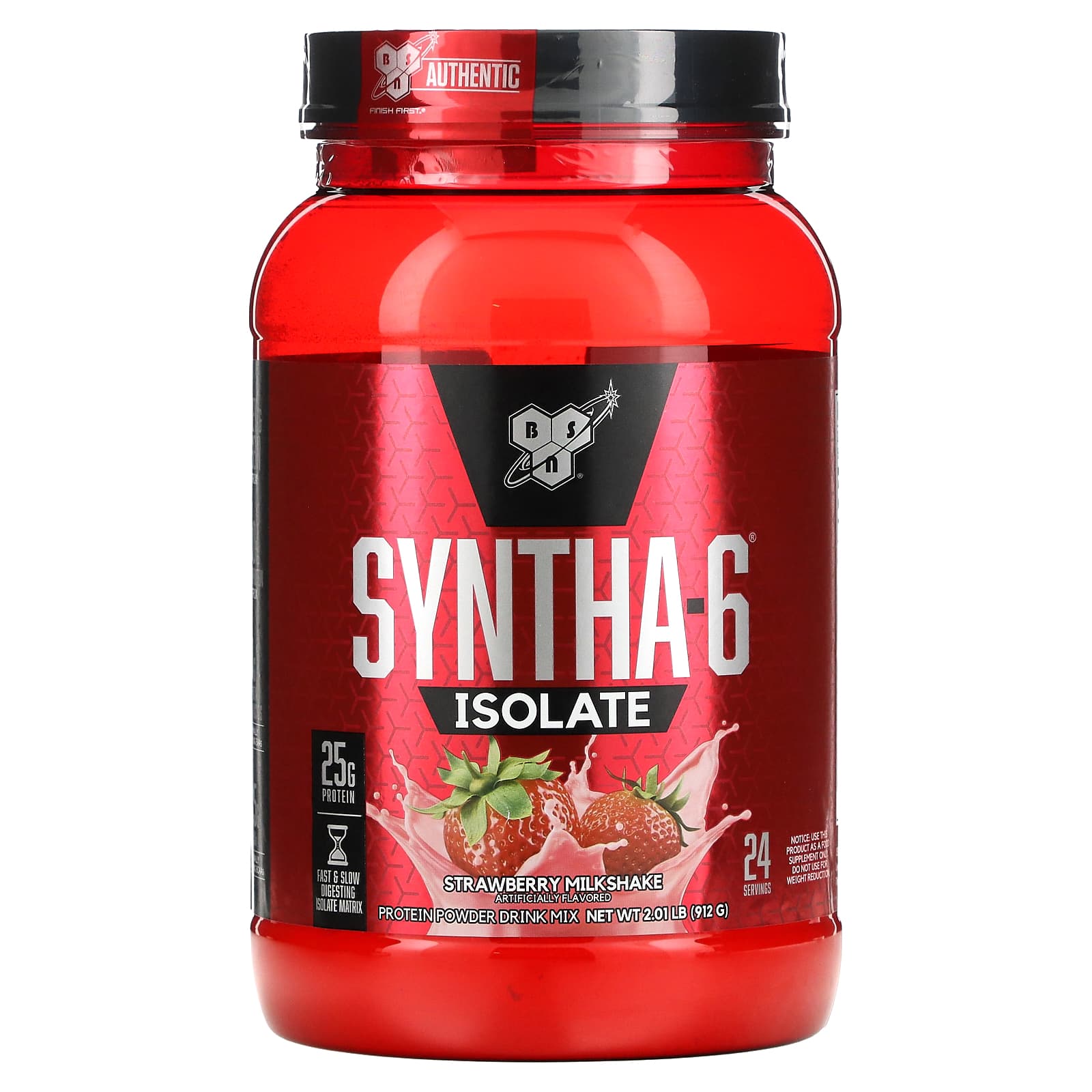 BSN Syntha-6 Isolate сухая смесь для приготовления протеиновых коктейлей со вкусом клубники 912 г 201 фунтов 8090₽