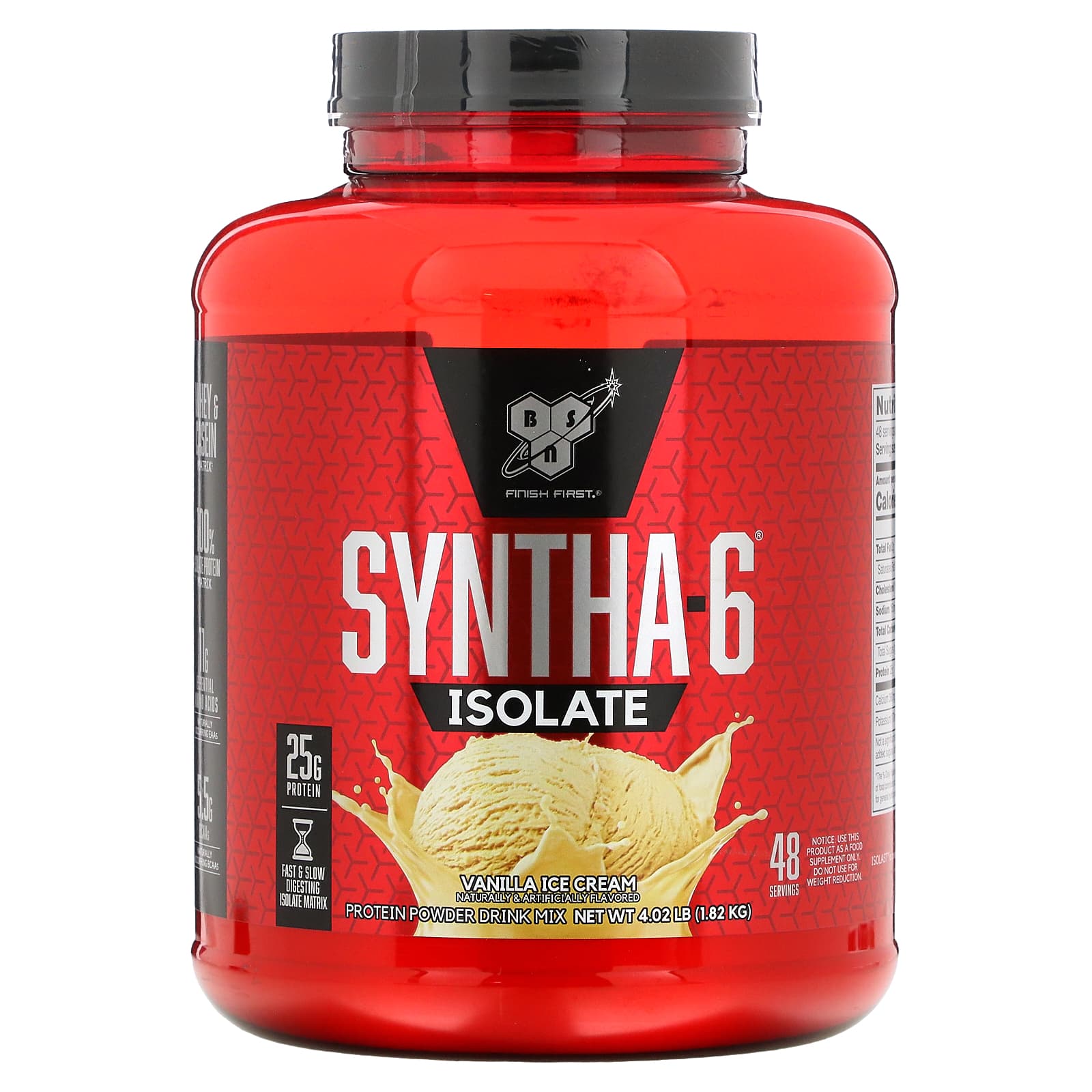 BSN Изолят Syntha-6 порошковая белковая смесь для напитков ванильное мороженое 402 фунта 182 кг 14090₽