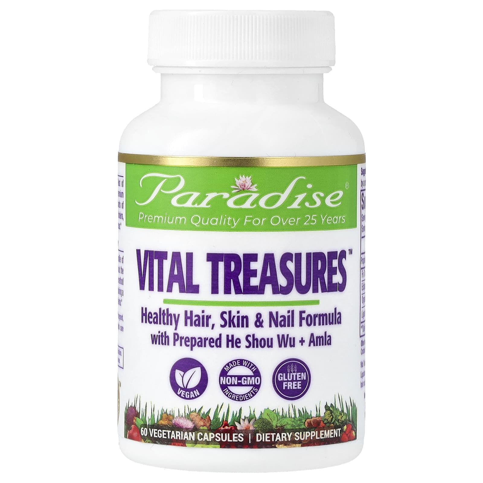 Paradise Herbs Vital Treasures для волос кожи и ногтей 60 вегетарианских капсул 2890₽