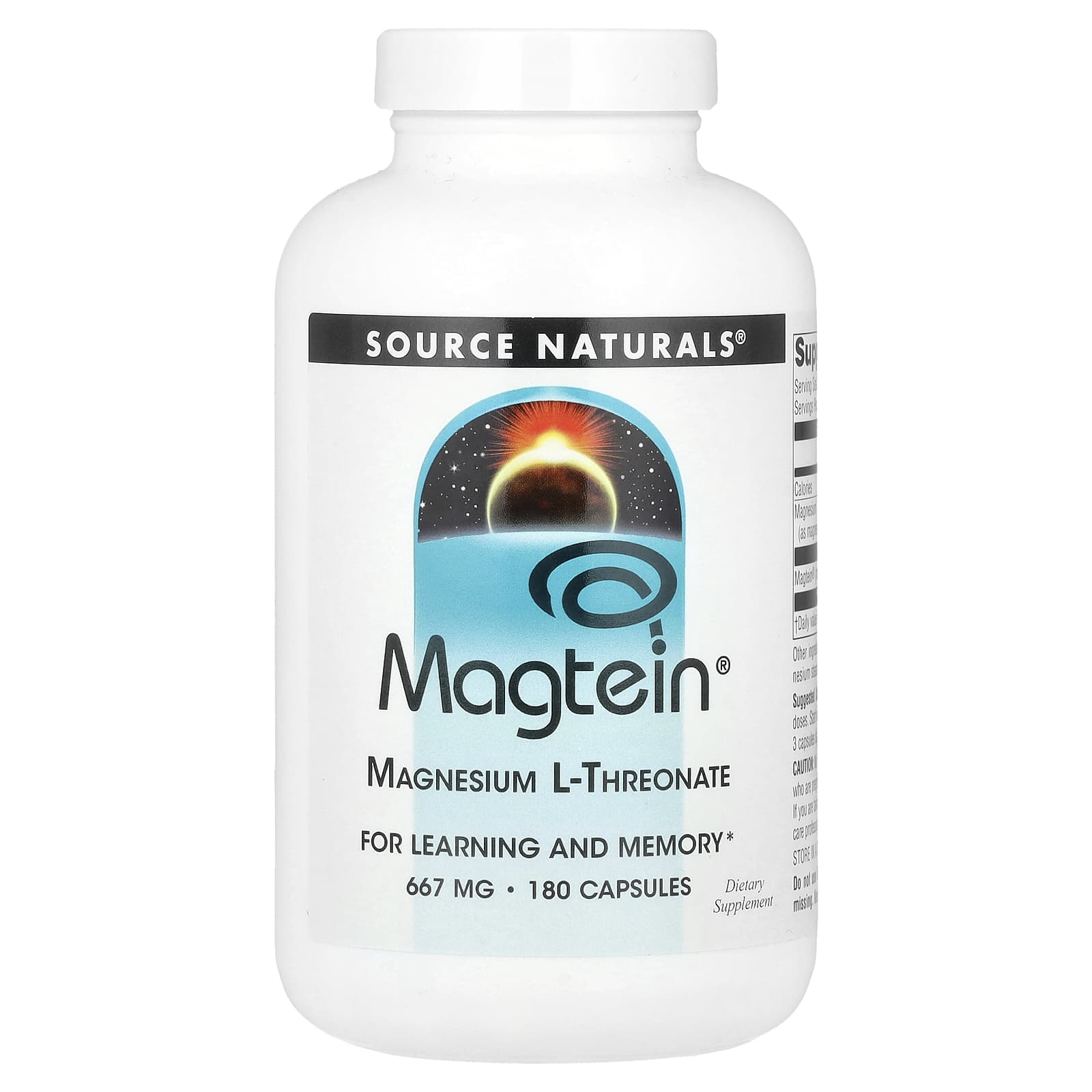 Source Naturals Magtein магний L-треонат 667 мг 180 капсул 11490₽