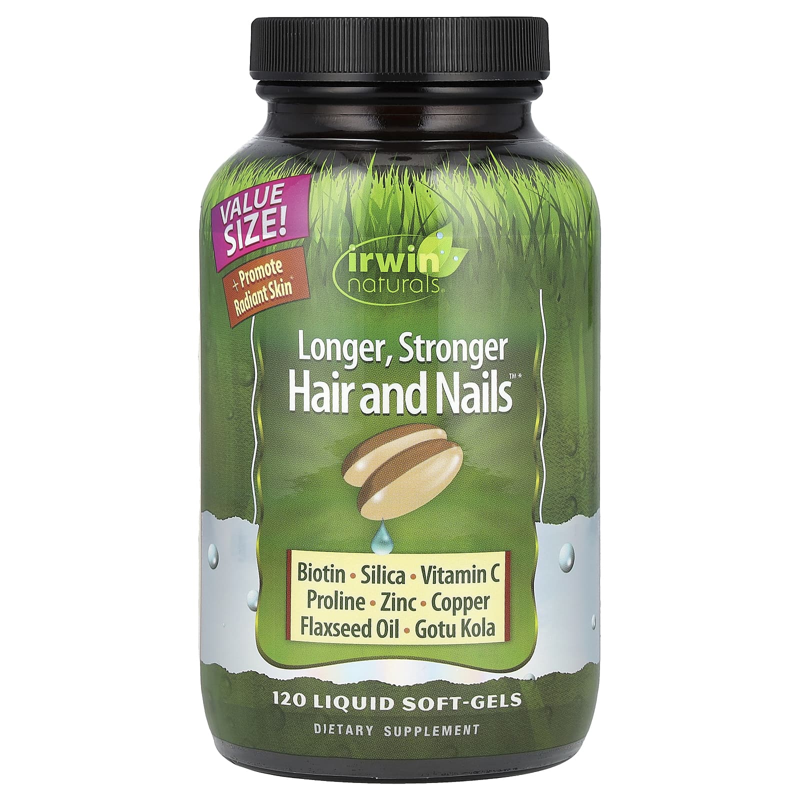 Irwin Naturals Healthy Skin - Hair Plus Nails 120 мягких желатиновых капсул с жидкостью 6690₽