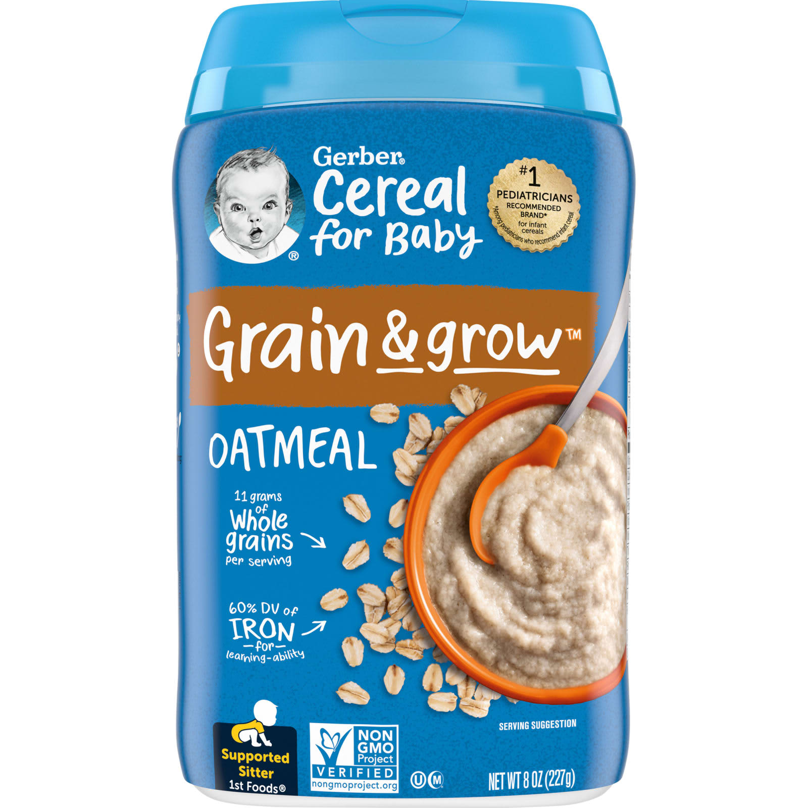 Gerber Хлопья для детей Grain - Grow 1st Foods овсянка 227 г 8 унций 1490₽