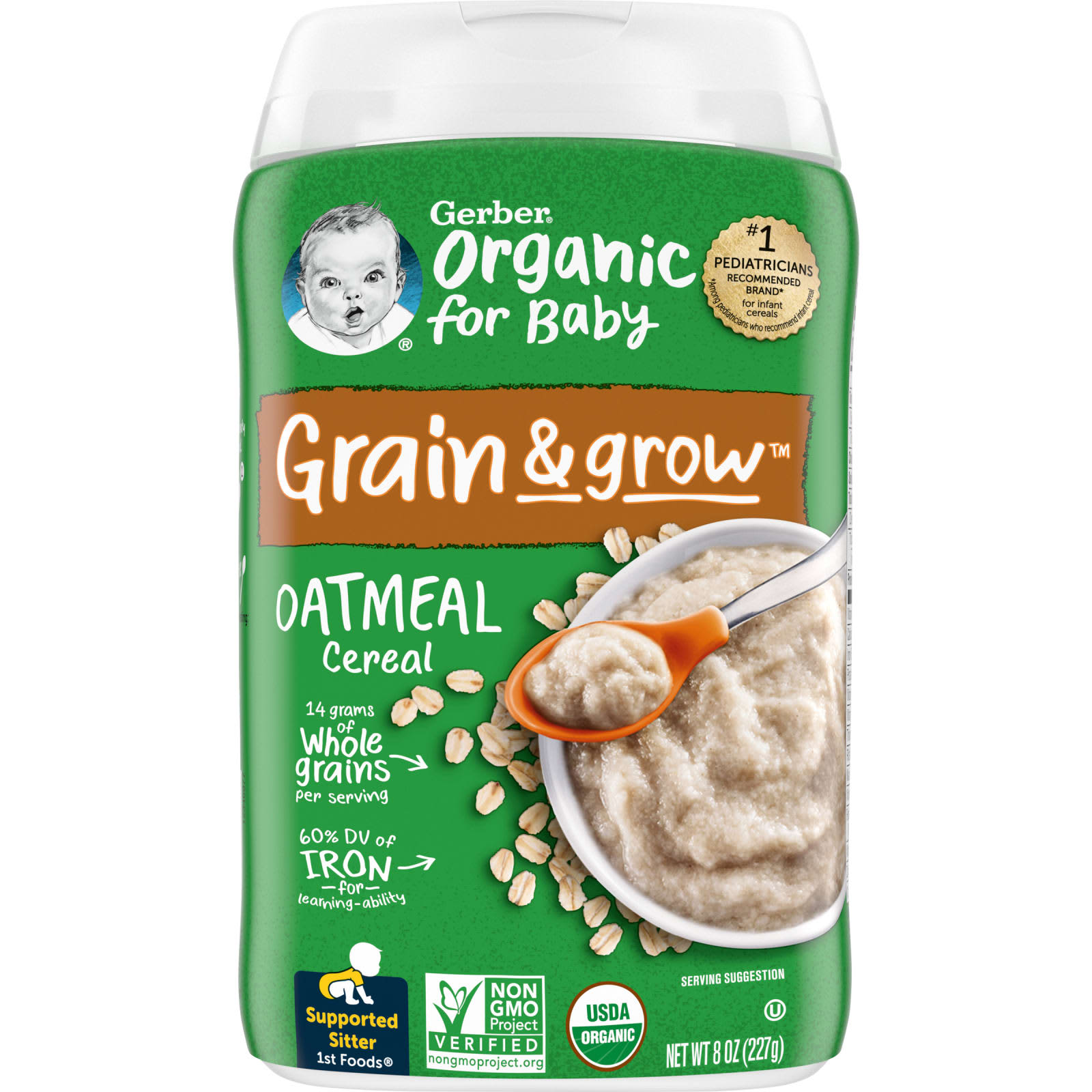 Gerber 1st Foods органическая овсянка из одного вида злаков 227 г 8 унций 1590₽