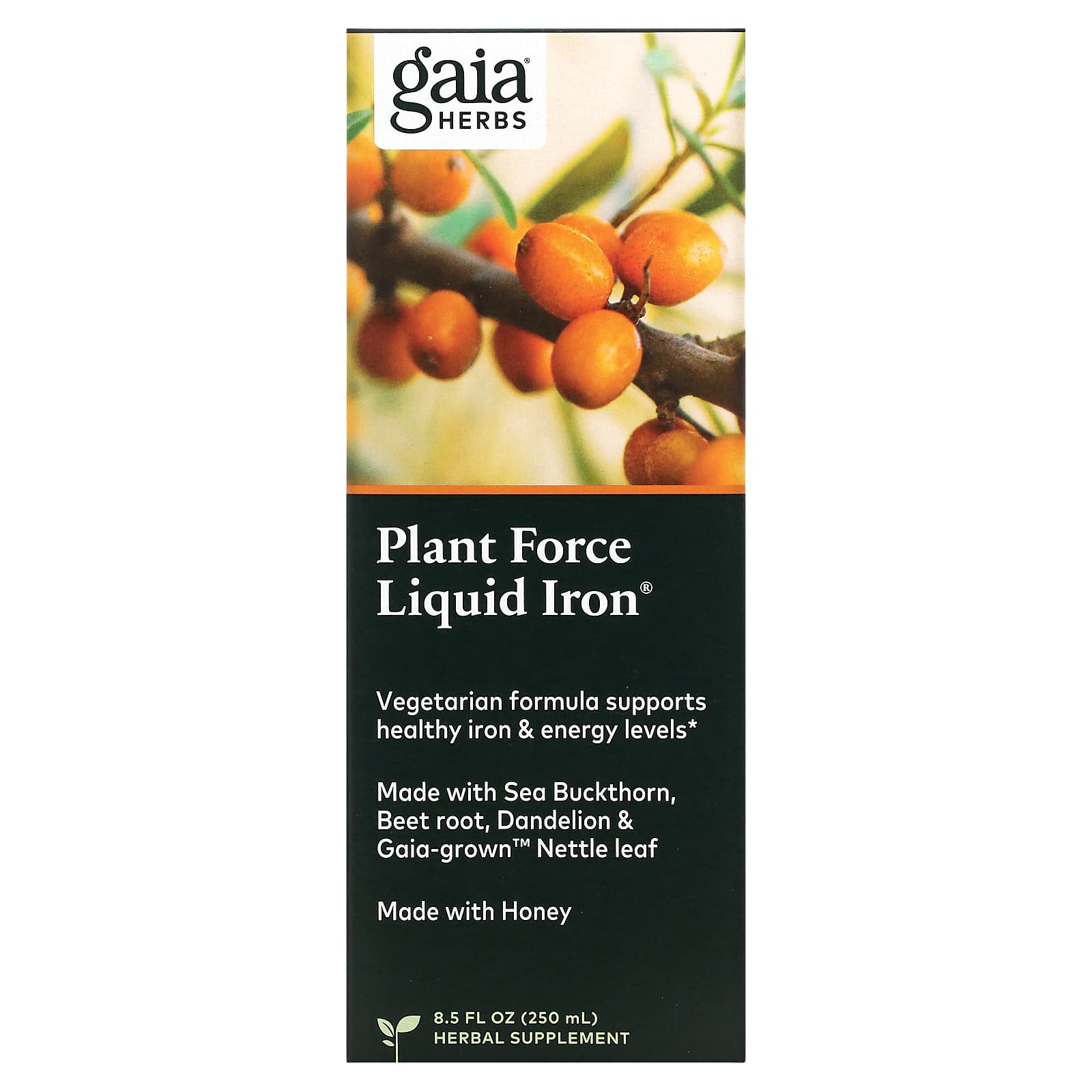 Gaia Herbs Plant Force Liquid Iron 250 мл 85 жидк унций 6890₽