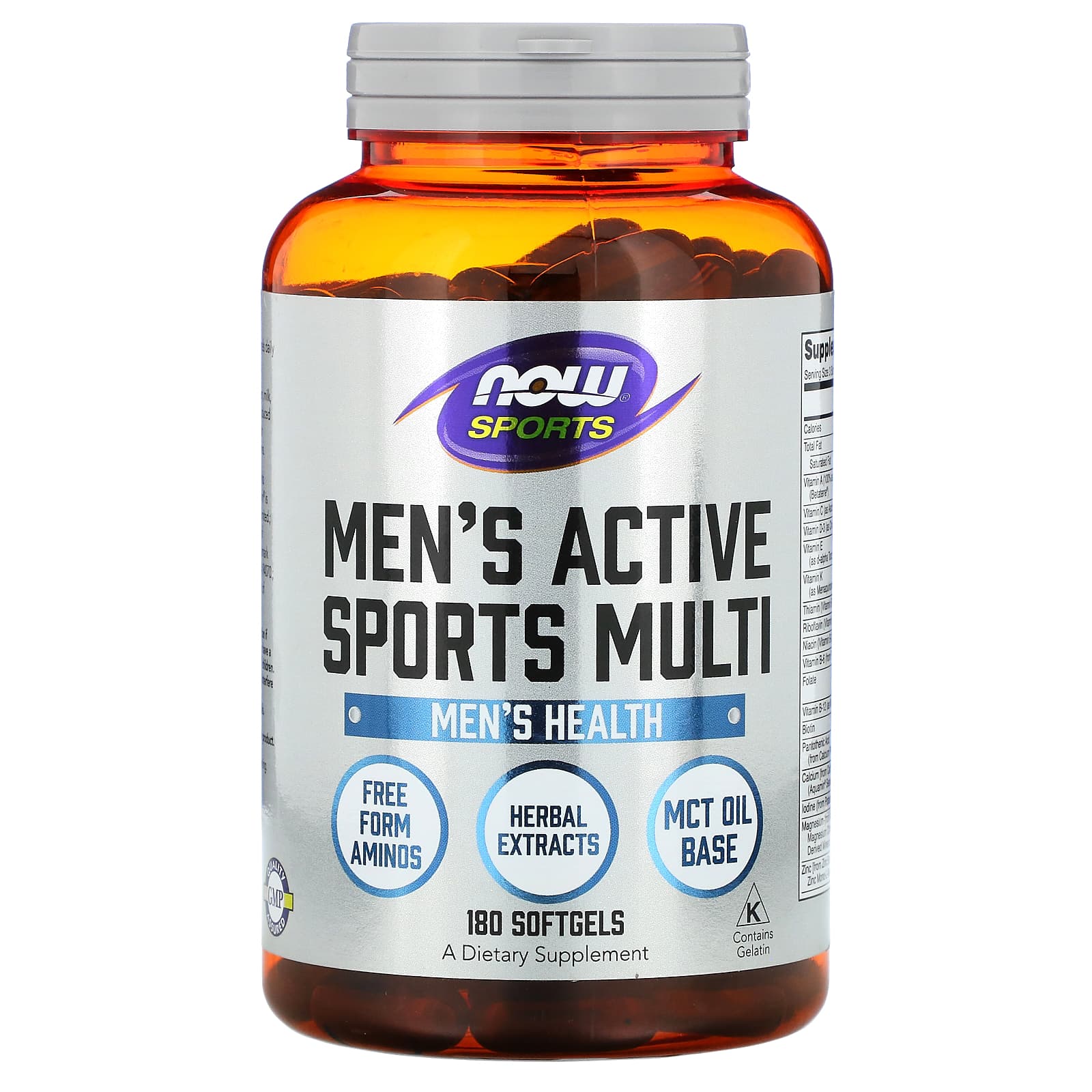 NOW Foods Sports Mens Active Sports Multi комплекс витаминов для мужчин 180 капсул 6990₽