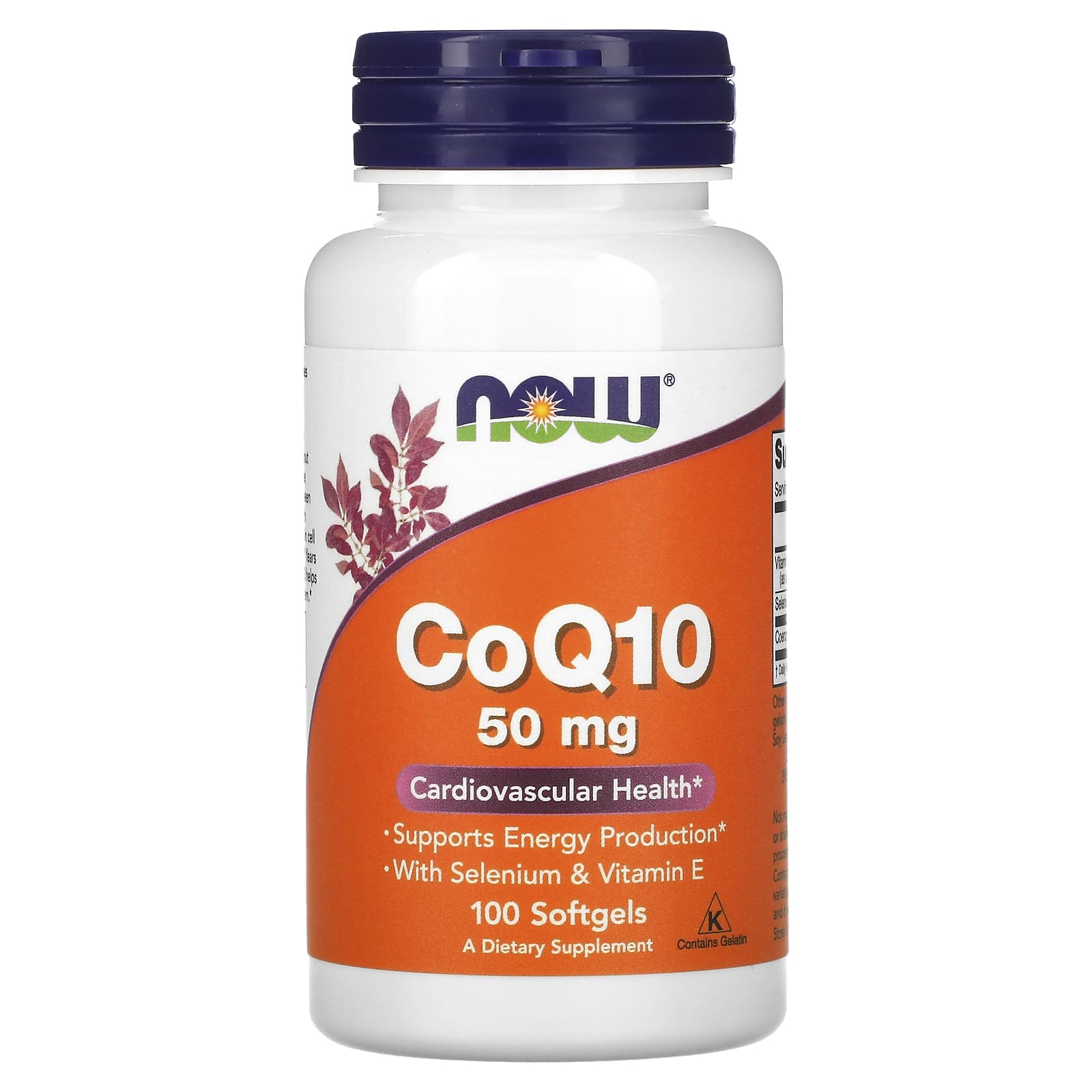 NOW Foods CoQ10 50 мг 100 мягких желатиновых капсул 3490₽