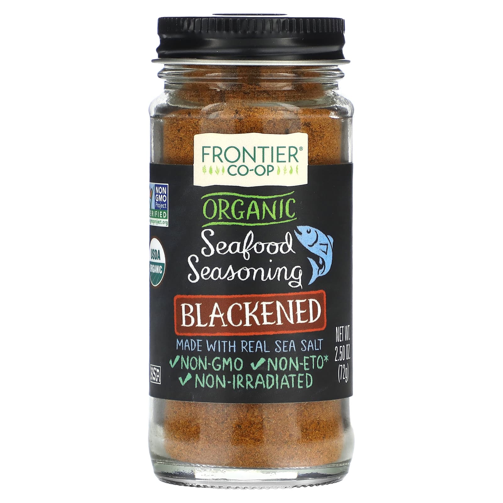Frontier Co-op Organic Seafood Seasoning Blackened 25 oz 72 g 1490₽