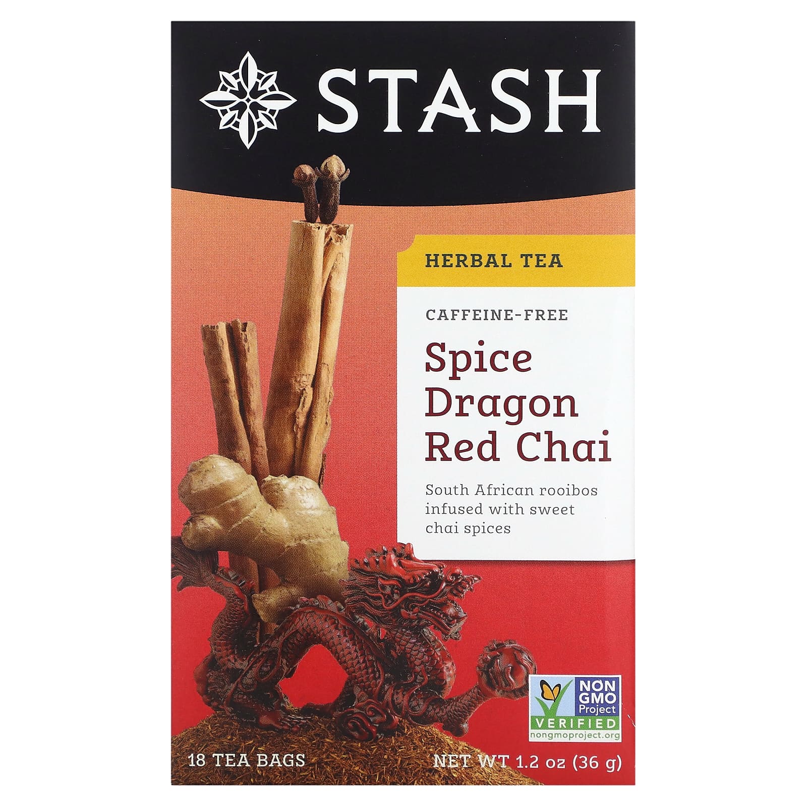 Stash Tea Herbal Tea Spice Dragon Red Chai без кофеина 18 чайных пакетиков 36 г 12 унции 1590₽