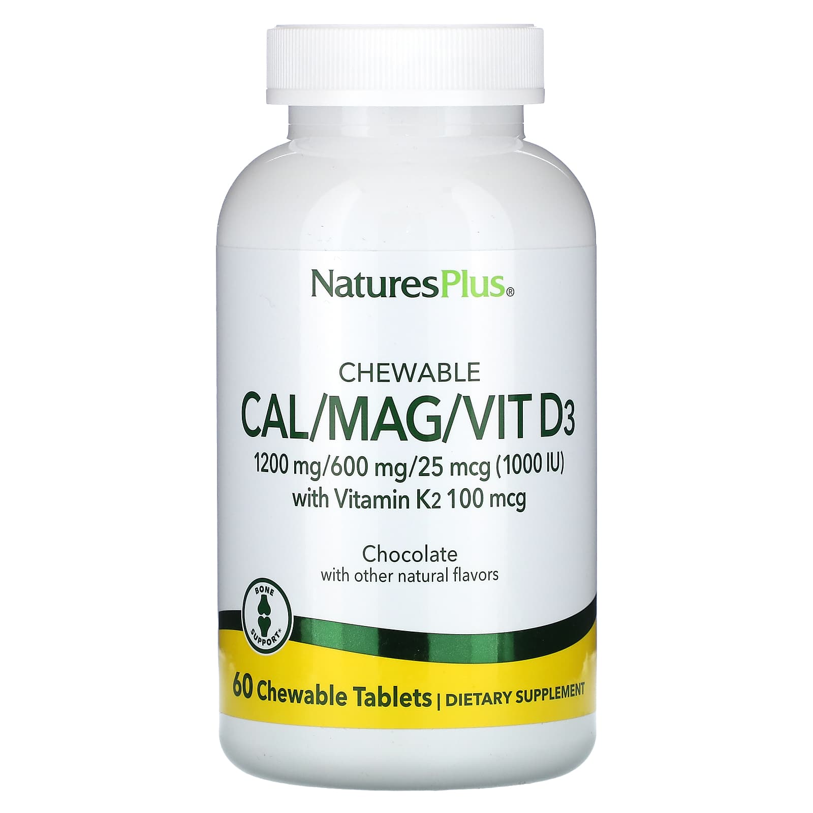 NaturesPlus Жевательные таблетки Cal Mag Vit D3 шоколад 60 жевательных таблеток 3090₽