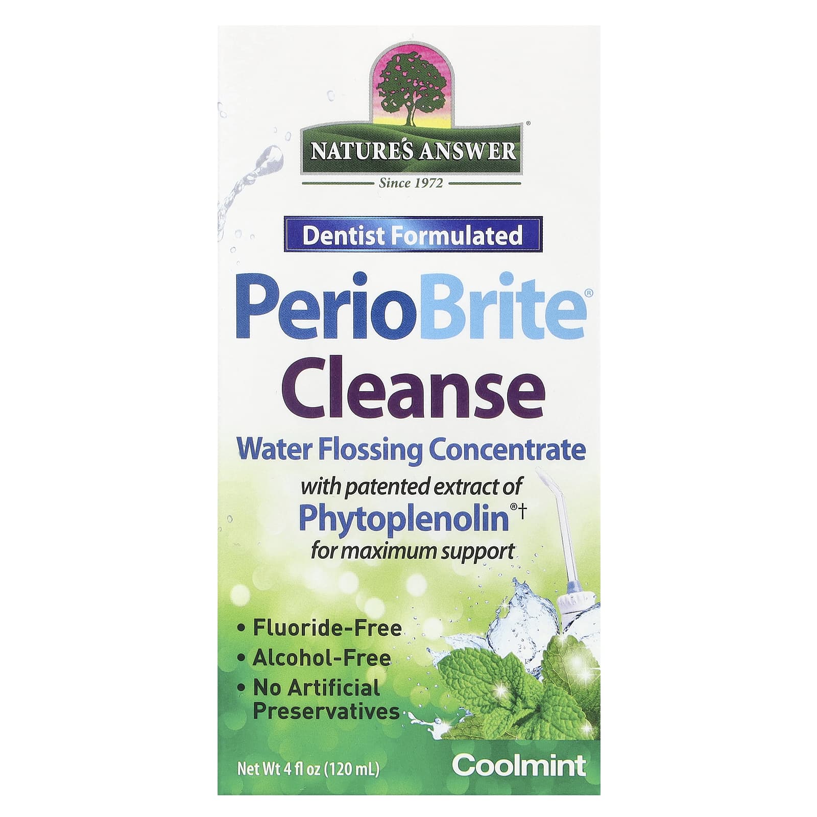 Natures Answer PerioBrite Cleanse водный концентрат для чистки зубной нити прохладная мята 120 мл 4 жидк Унции 2890₽