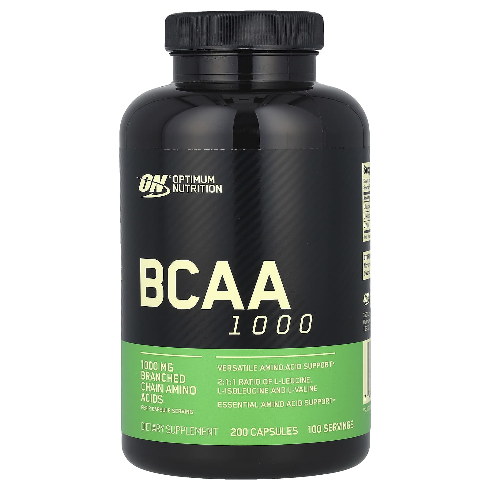 Optimum Nutrition BCAA 1000 1000 мг 200 капсул 500 мг в 1 капсуле 4690₽