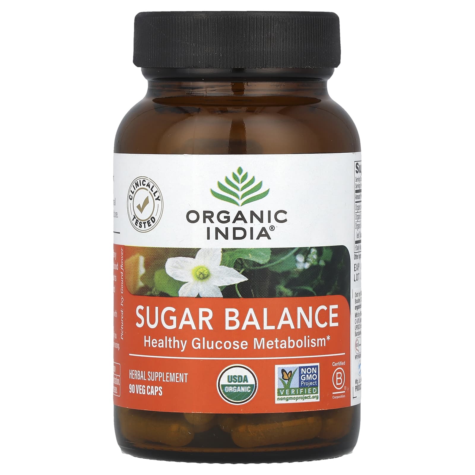 Organic India Sugar Balance здоровый метаболизм глюкозы 90 растительных капсул 3990₽