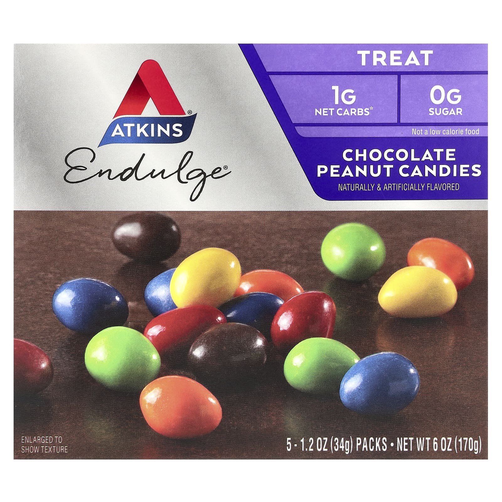 Atkins Treat Endulge шоколадные конфеты с арахисом 5 упаковок весом 34 г 12 унции каждая 1690₽