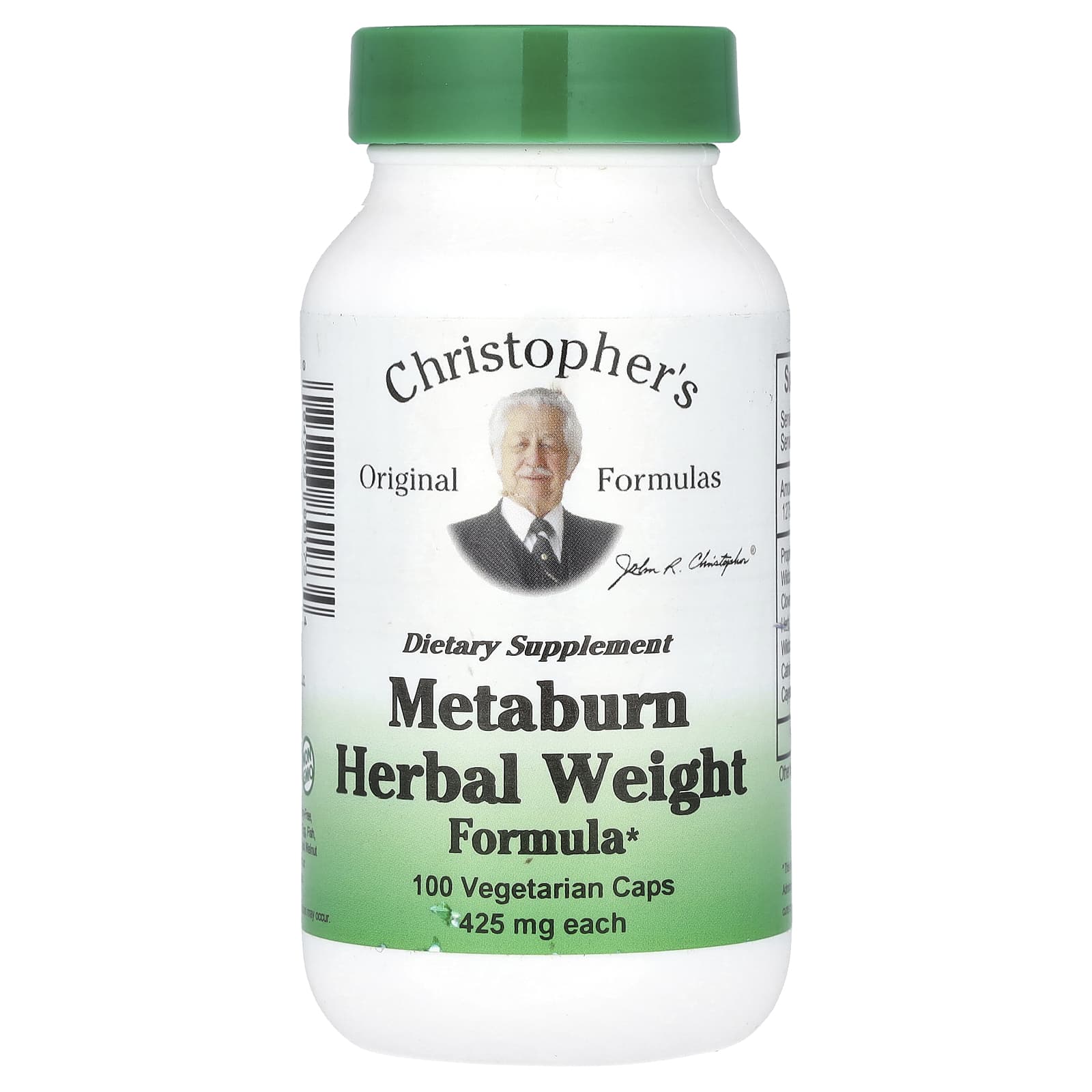 Christophers Original Formulas Metaburn Herbal Weight Formula 1275 мг 100 вегетарианских капсул 425 мг на капсулу 2790₽