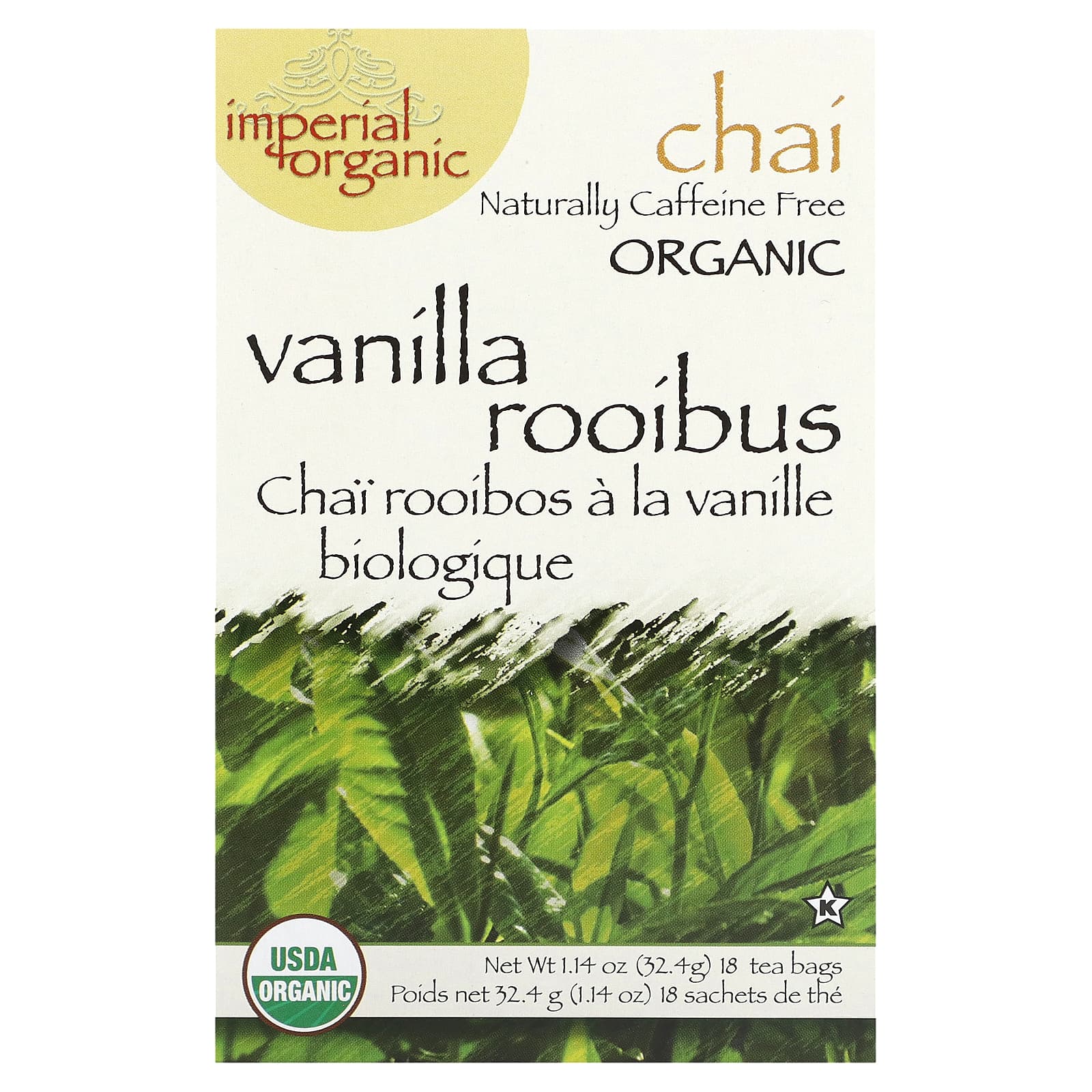 Uncle Lees Tea Imperial Organic Vanilla Rooibos Chai без кофеина 18 чайных пакетиков 324 г 114 унции 1590₽