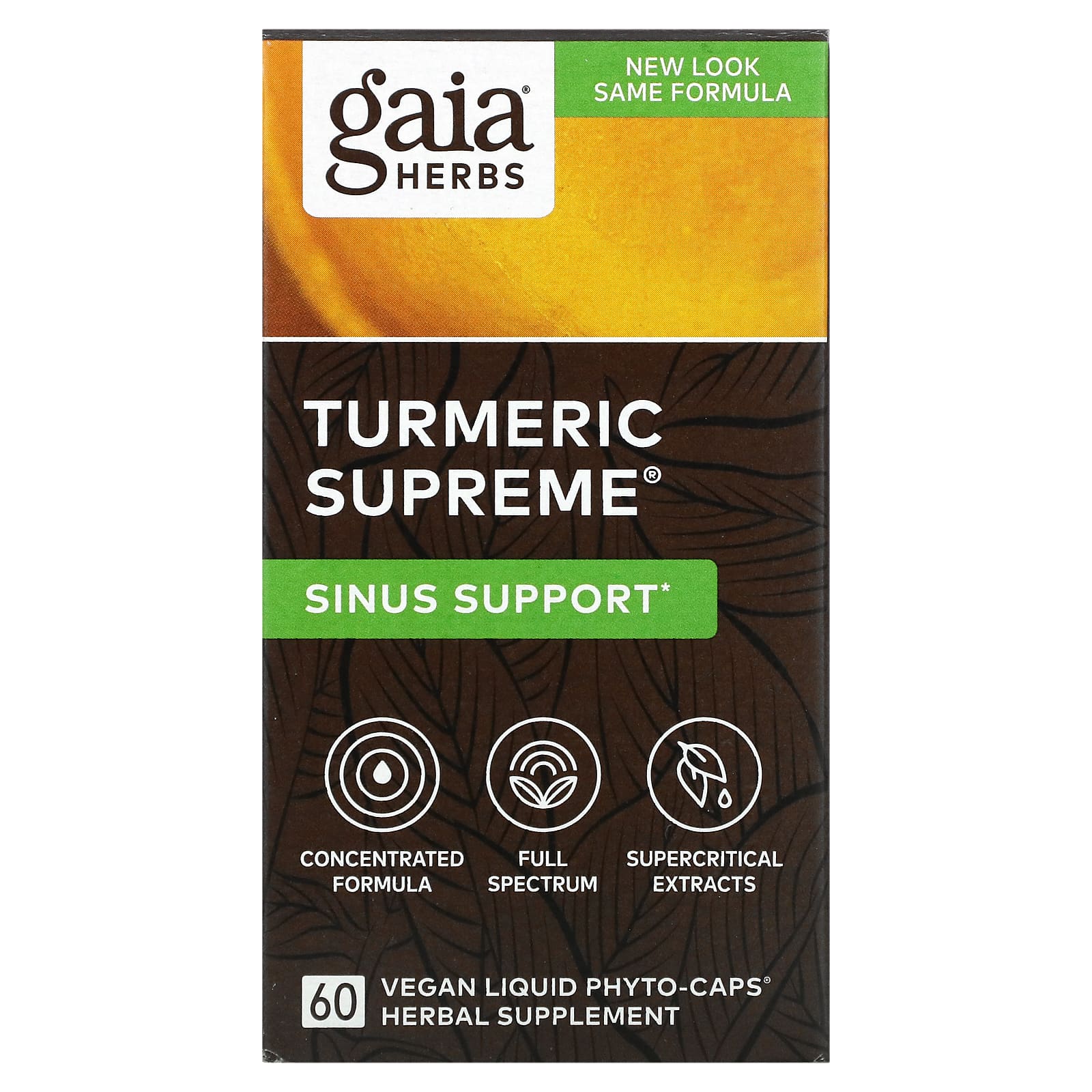 Gaia Herbs Turmeric Supreme поддержка носовых пазух 60 веганских жидких фитокапсул 5690₽