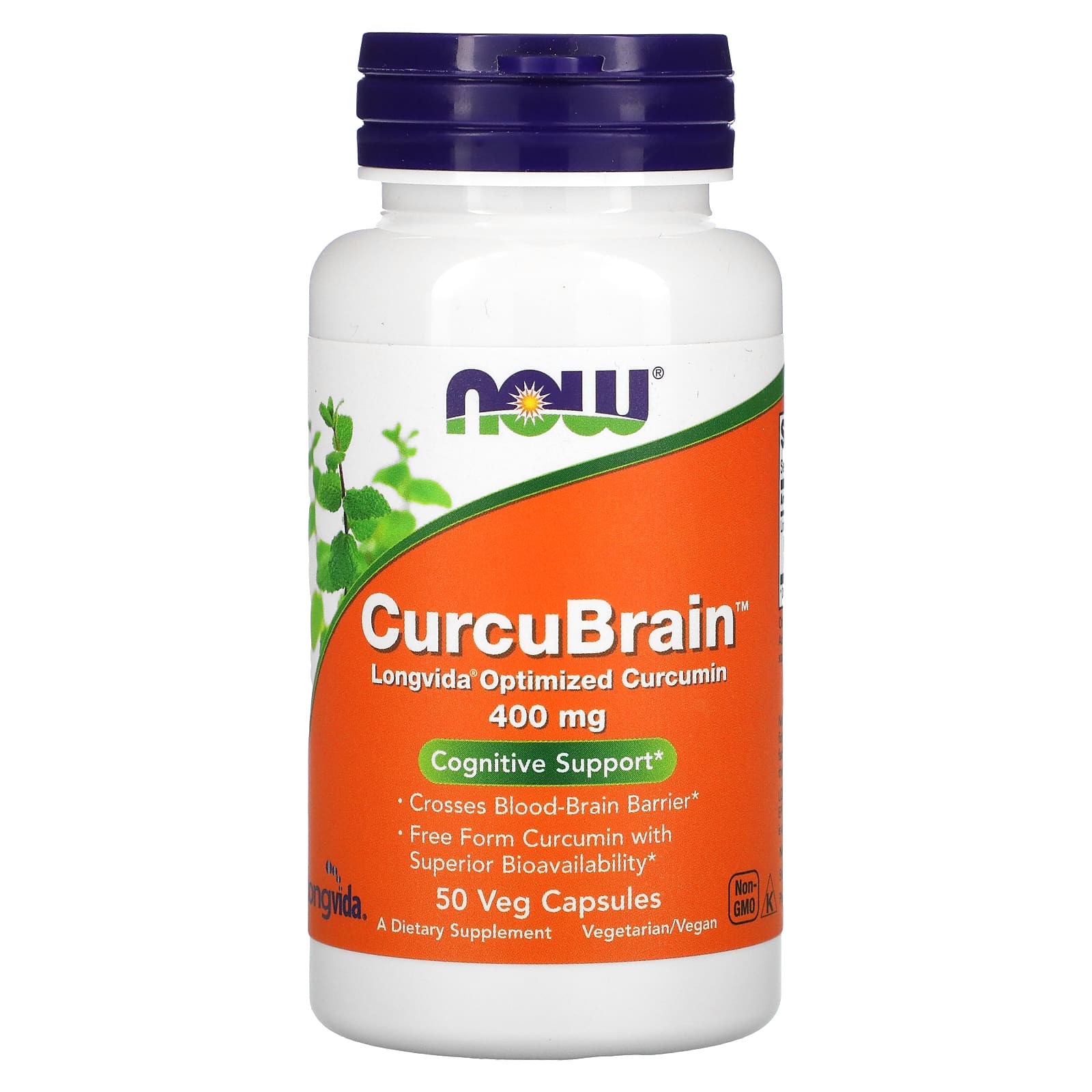 NOW Foods CurcuBrain когнитивная поддержка 400 мг 50 растительных капсул 4690₽