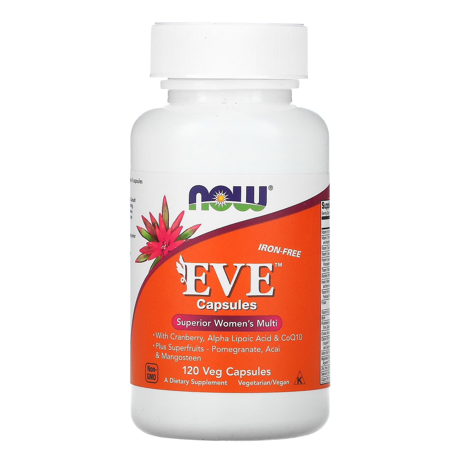 NOW Foods Eve эффективные мультивитамины для женщин без железа 120 растительных капсул 4190₽