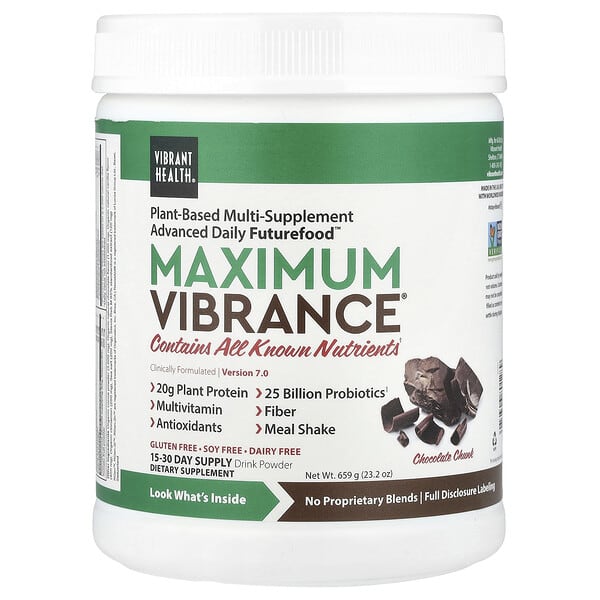 Vibrant Health, Maximum Vibrance, версия 6.1, шоколадный вкус, 721,8 г (25,46 унции)