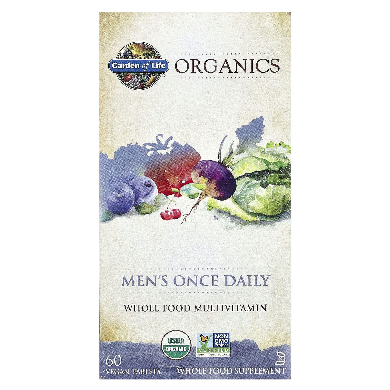 Garden of Life Organics мультивитамины из цельных продуктов для мужчин 60 веганских таблеток 7590₽