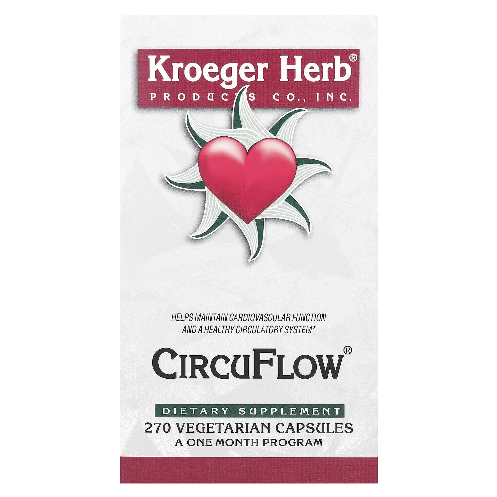 Kroeger Herb Co CircuFlow 270 вегетарианских капсул 6090₽