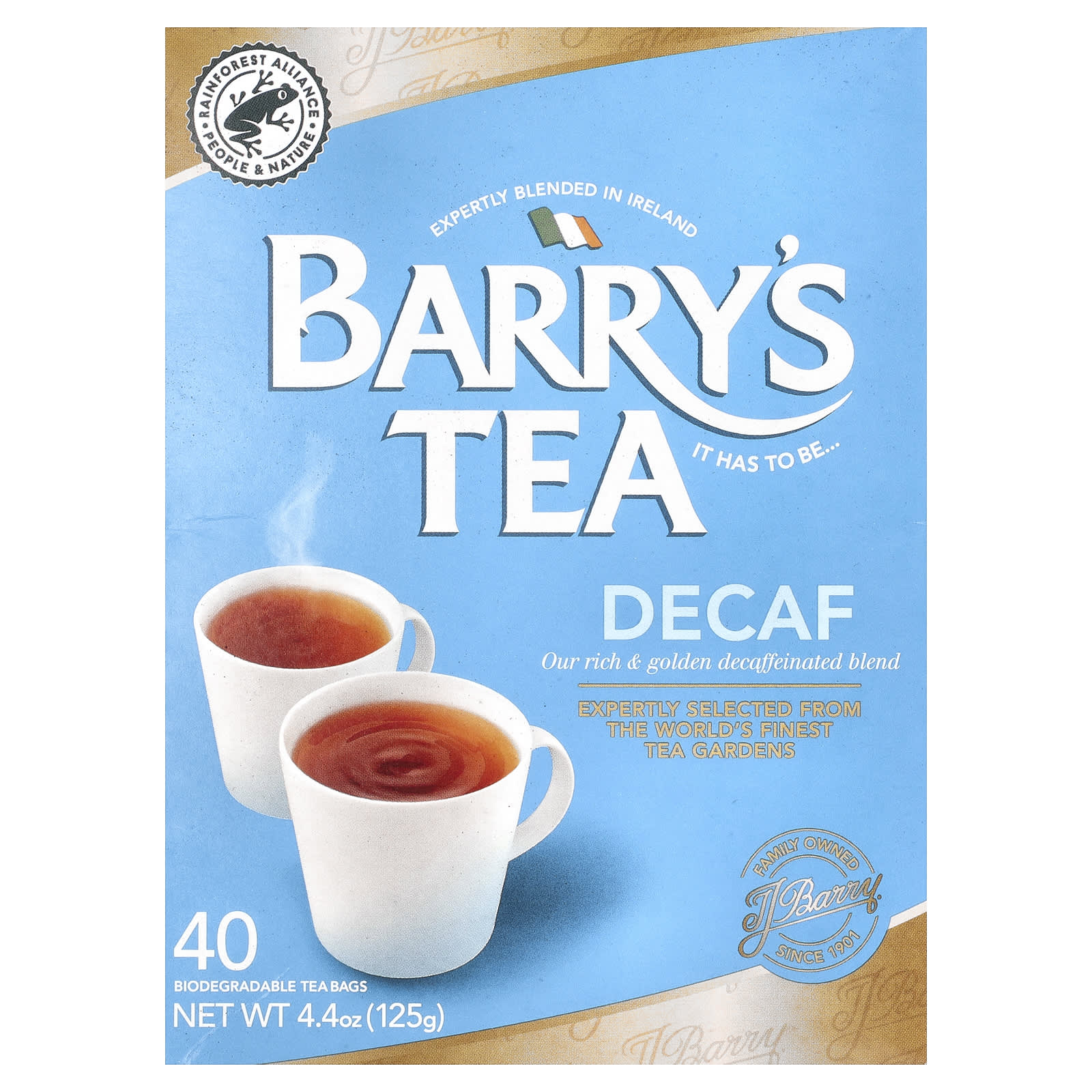 Barry's Tea, Чайная смесь без кофеина, 40 чайных пакетиков, 4.4 унции (125 г)