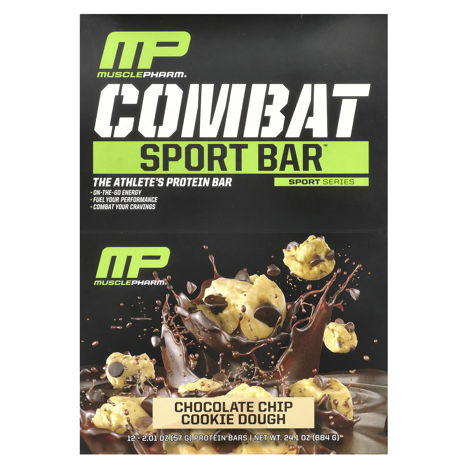 MusclePharm Combat Sport тесто для шоколадного печенья 12 батончиков 57 г 201 унции 6690₽
