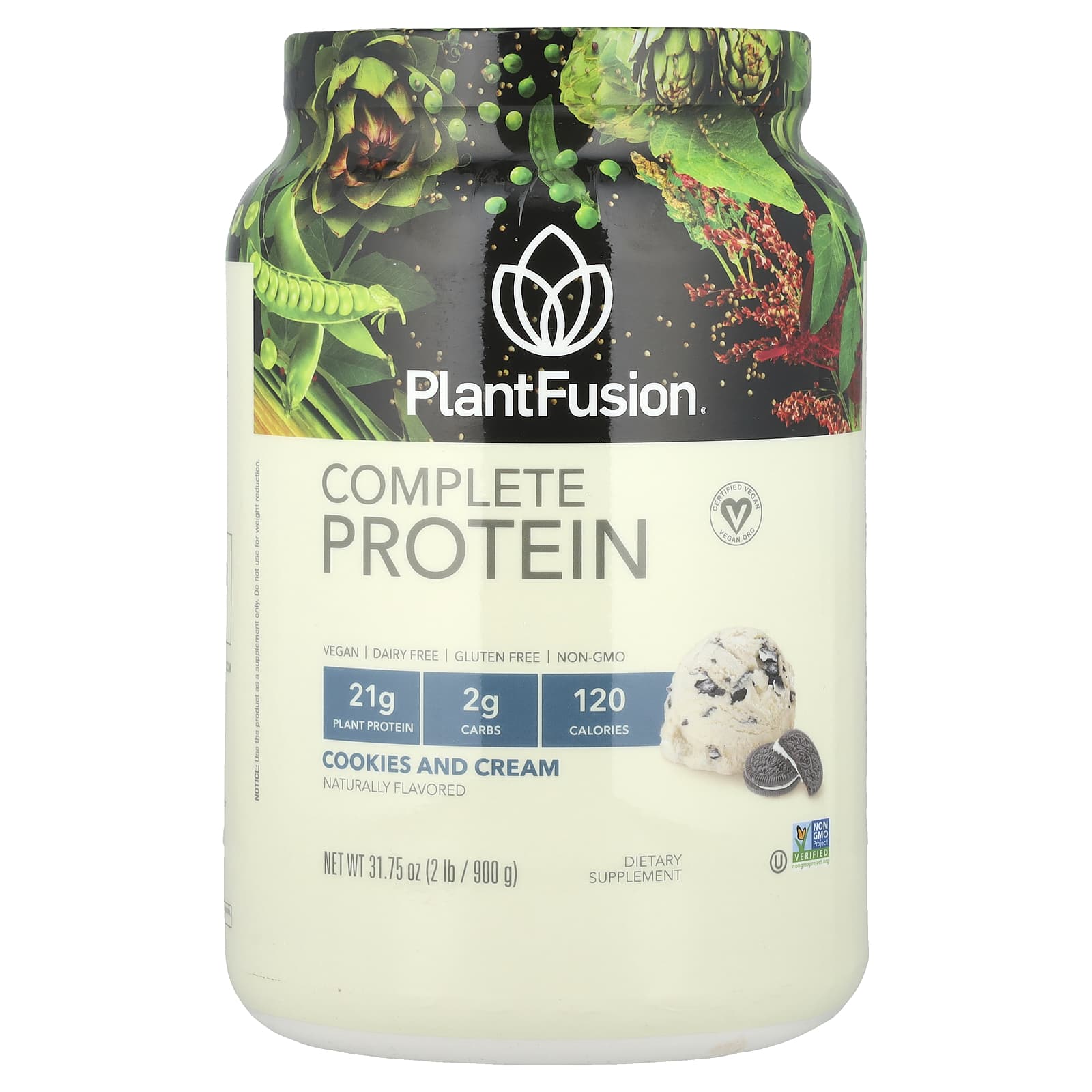 PlantFusion Полноценный протеин печенье и сливки 900 г 2 фунта 8790₽