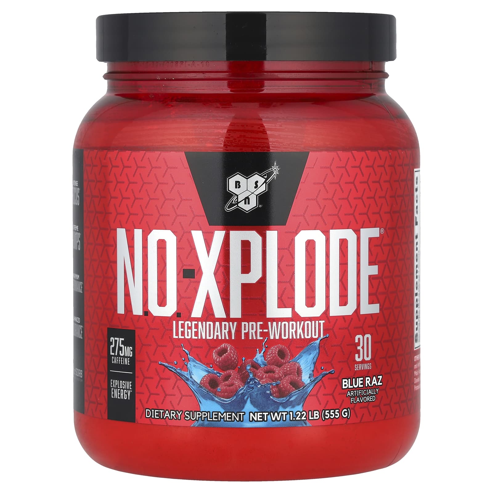 BSN NO-Xplode легендарная предтренировочная добавка голубая малина 555 г 122 фунта 7690₽