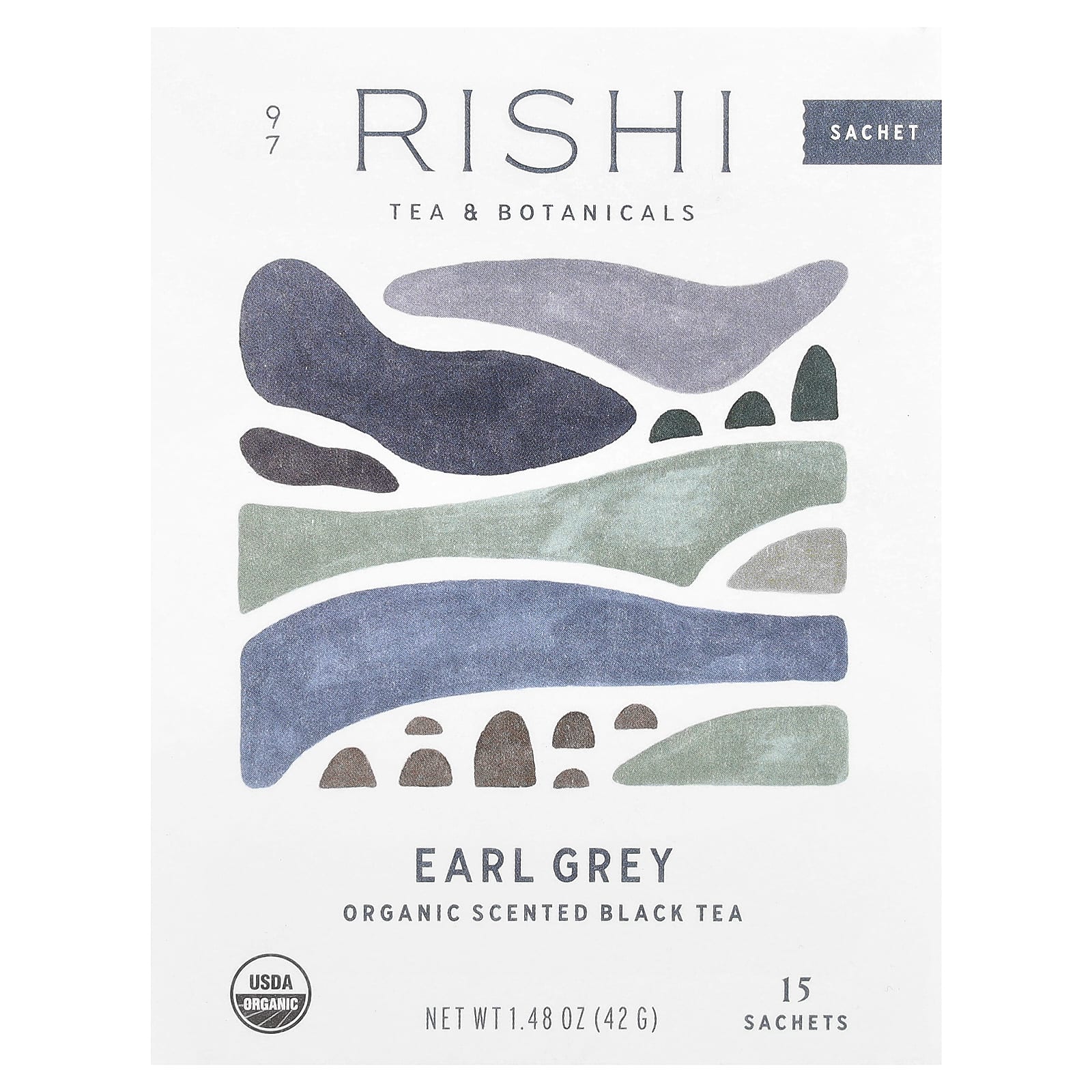 Rishi Tea Earl Grey органический ароматизированный черный чай 15 пакетиков 45 г 158 унции 1990₽