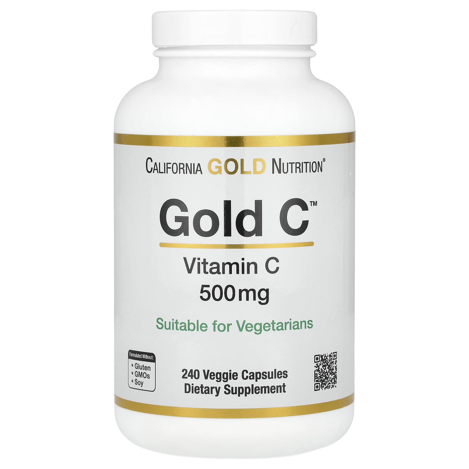 California Gold Nutrition Gold C витамин C класса USP 500 мг 240 вегетарианских капсул 2290₽