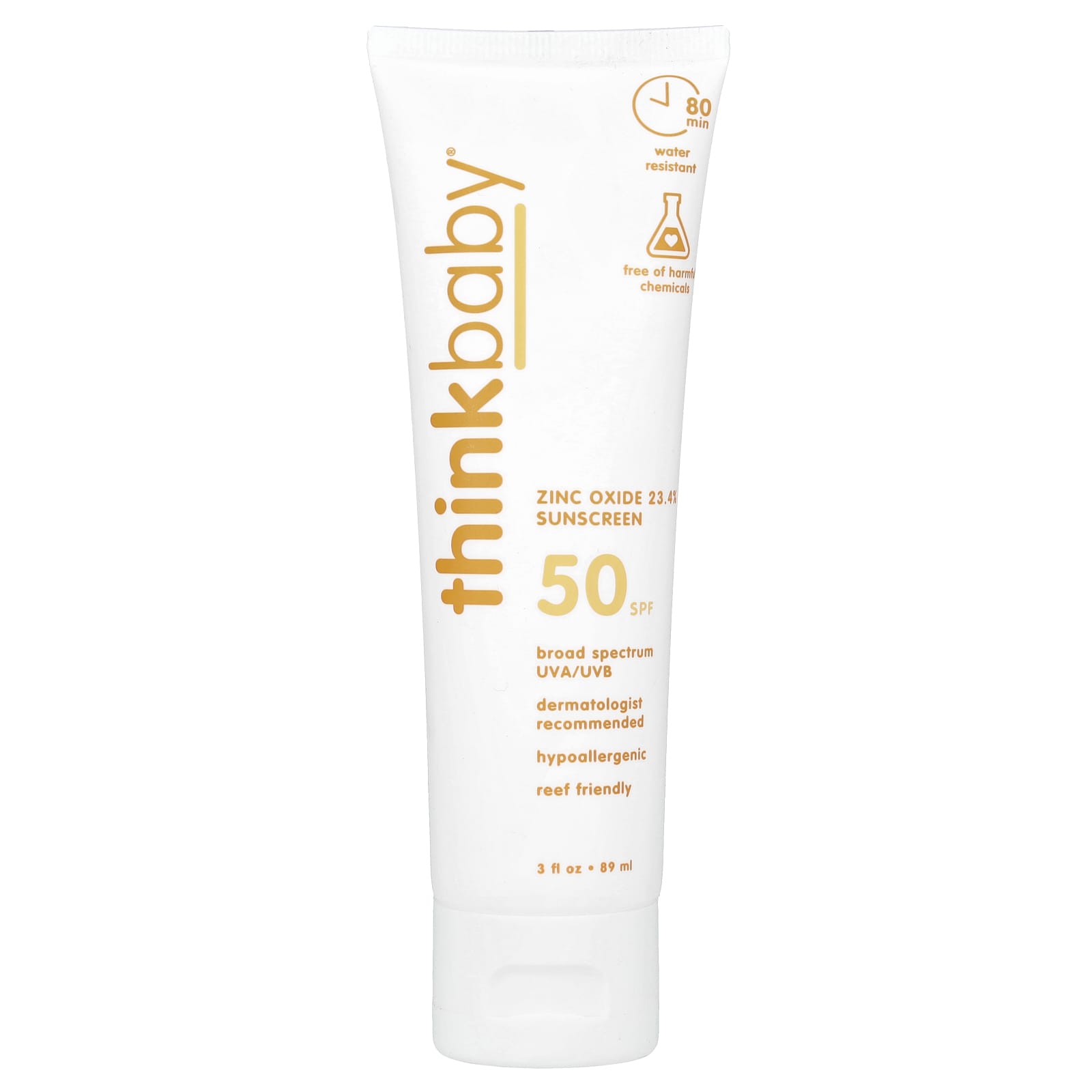 think Thinkbaby солнцезащитный крем с оксидом цинка SPF 50 легкий аромат 89 мл 3 жидк унции 2890₽