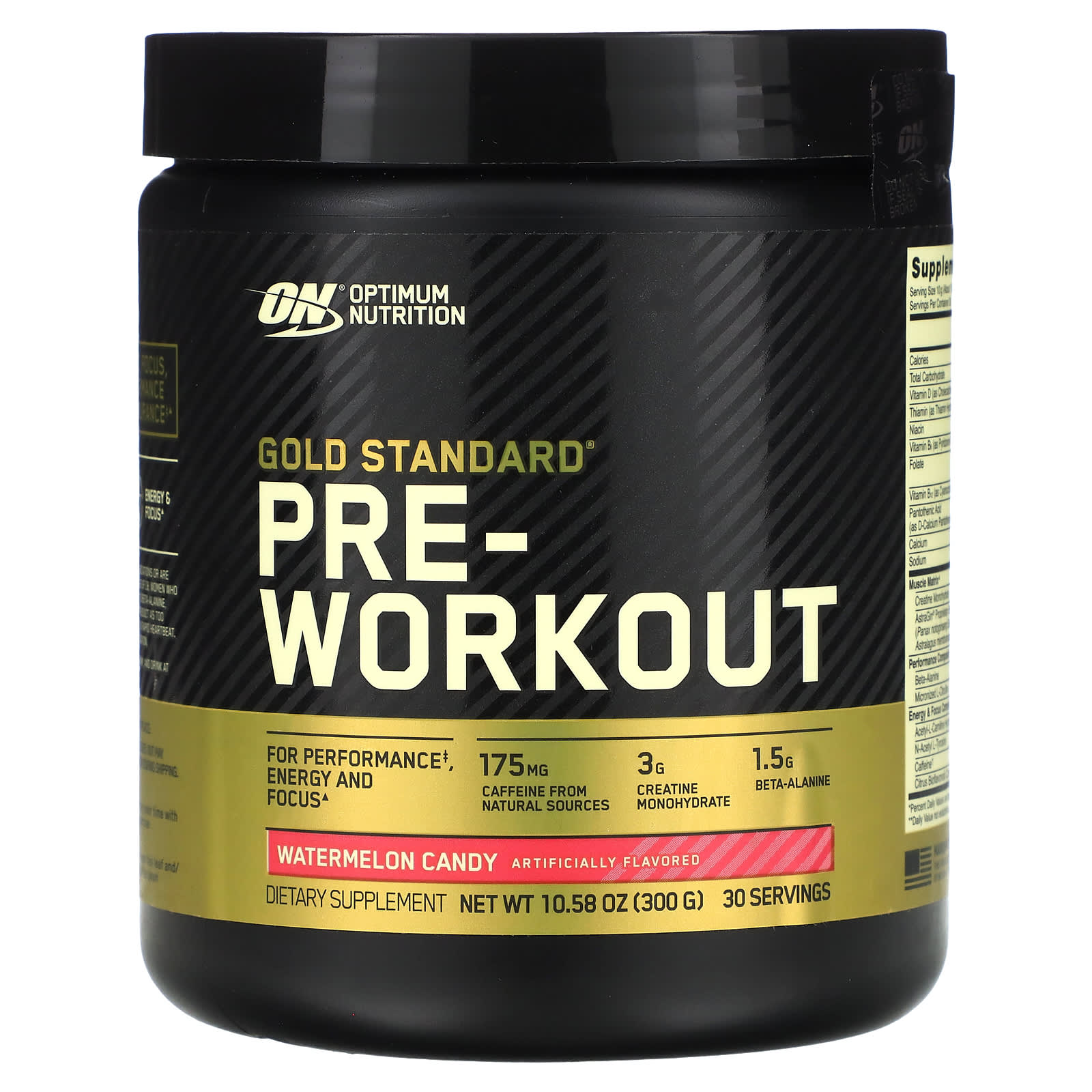 Optimum Nutrition Gold Standard Pre-Workout арбузные конфеты 300 г 1058 унции 6290₽