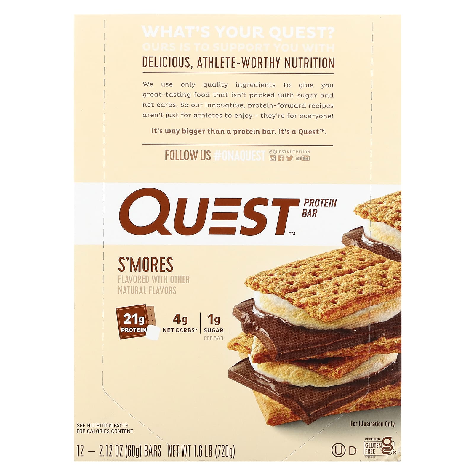 Quest Nutrition Протеиновый батончик Печенье с зефиром 12 батончиков 60 г 212 унции каждый 5890₽