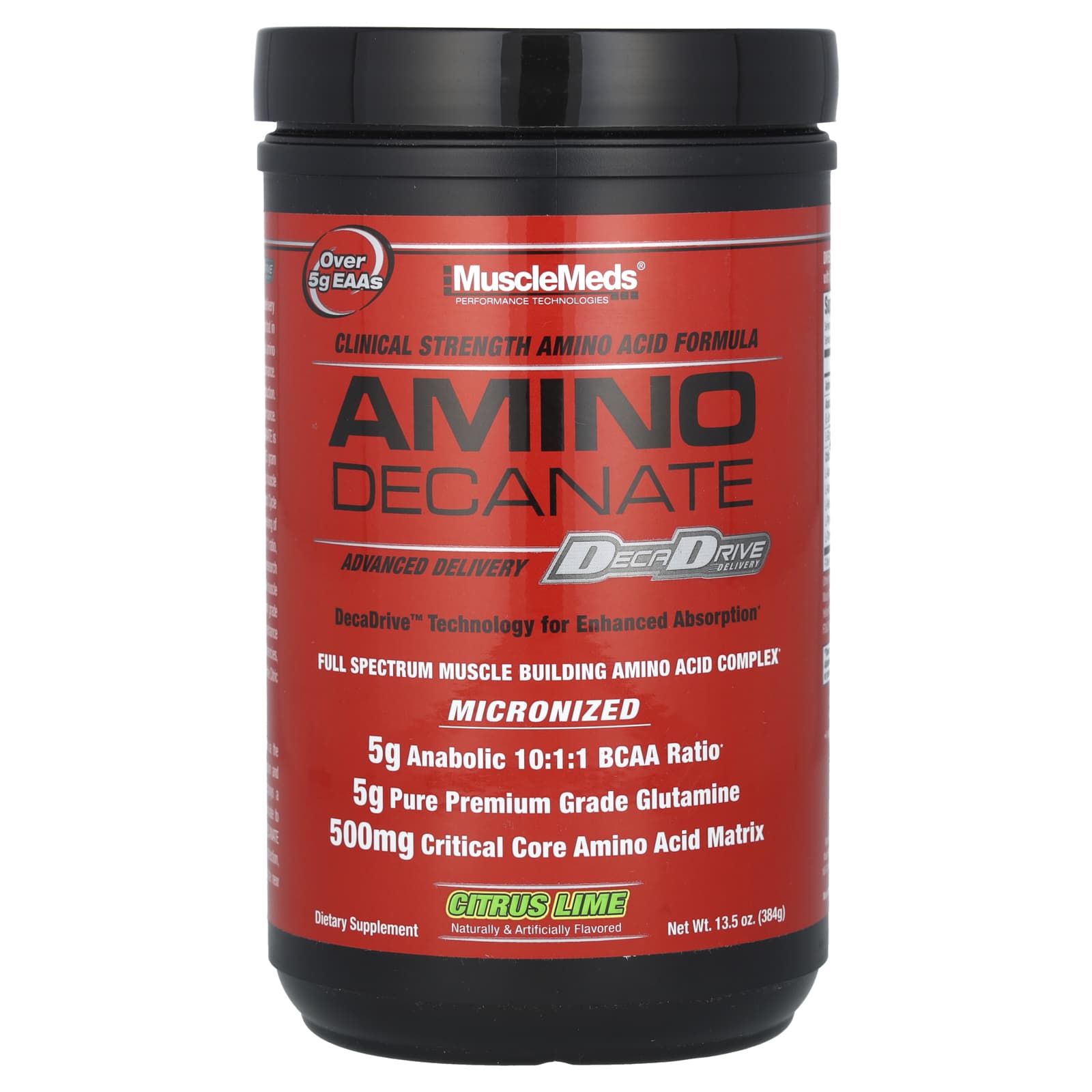 MuscleMeds аминокислотный деканат с цитрусовым вкусом и лаймом 384 г 135 унции 5290₽