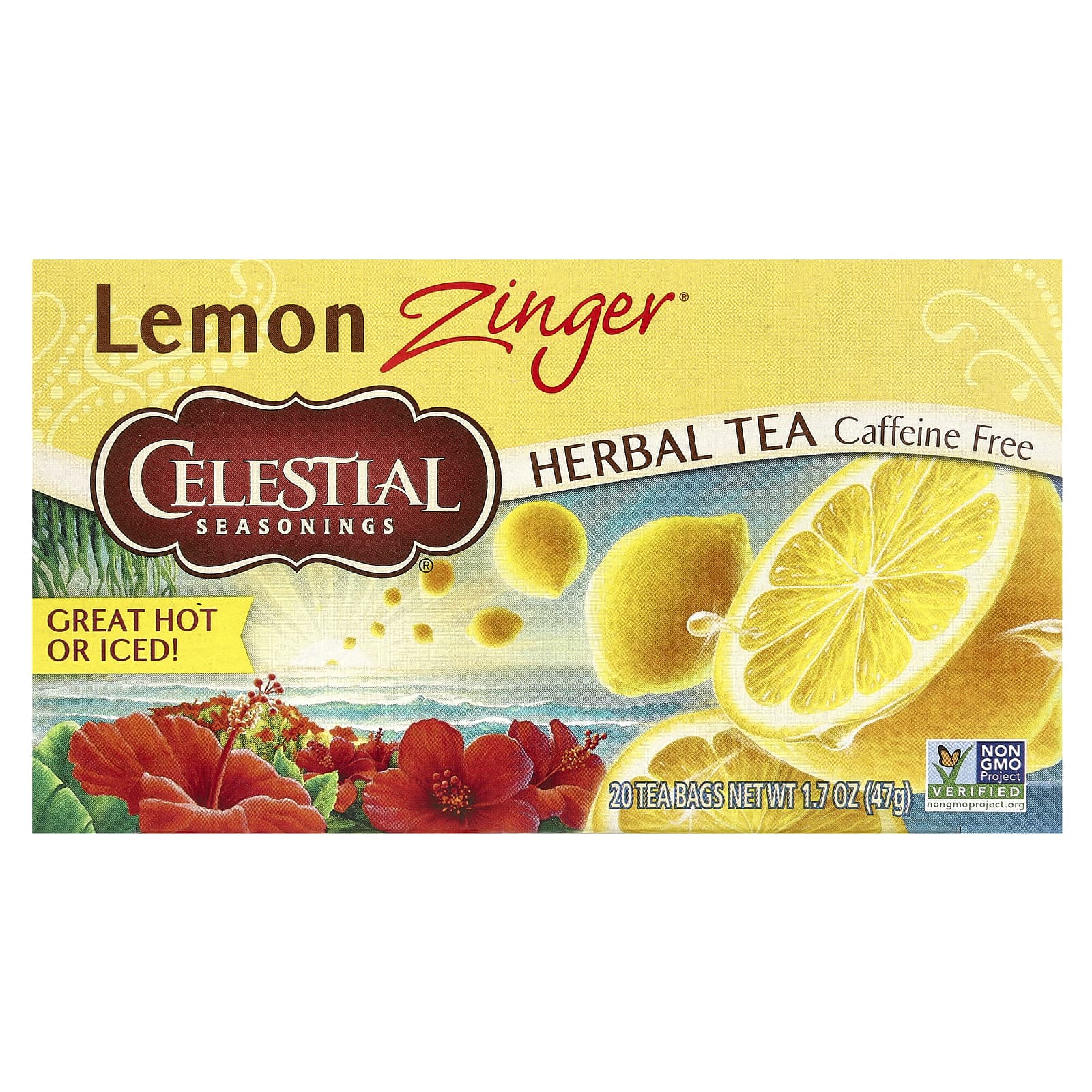 Celestial Seasonings травяной чай Lemon Zinger без кофеина 20 чайных пакетиков 47 г 17 унции 1590₽