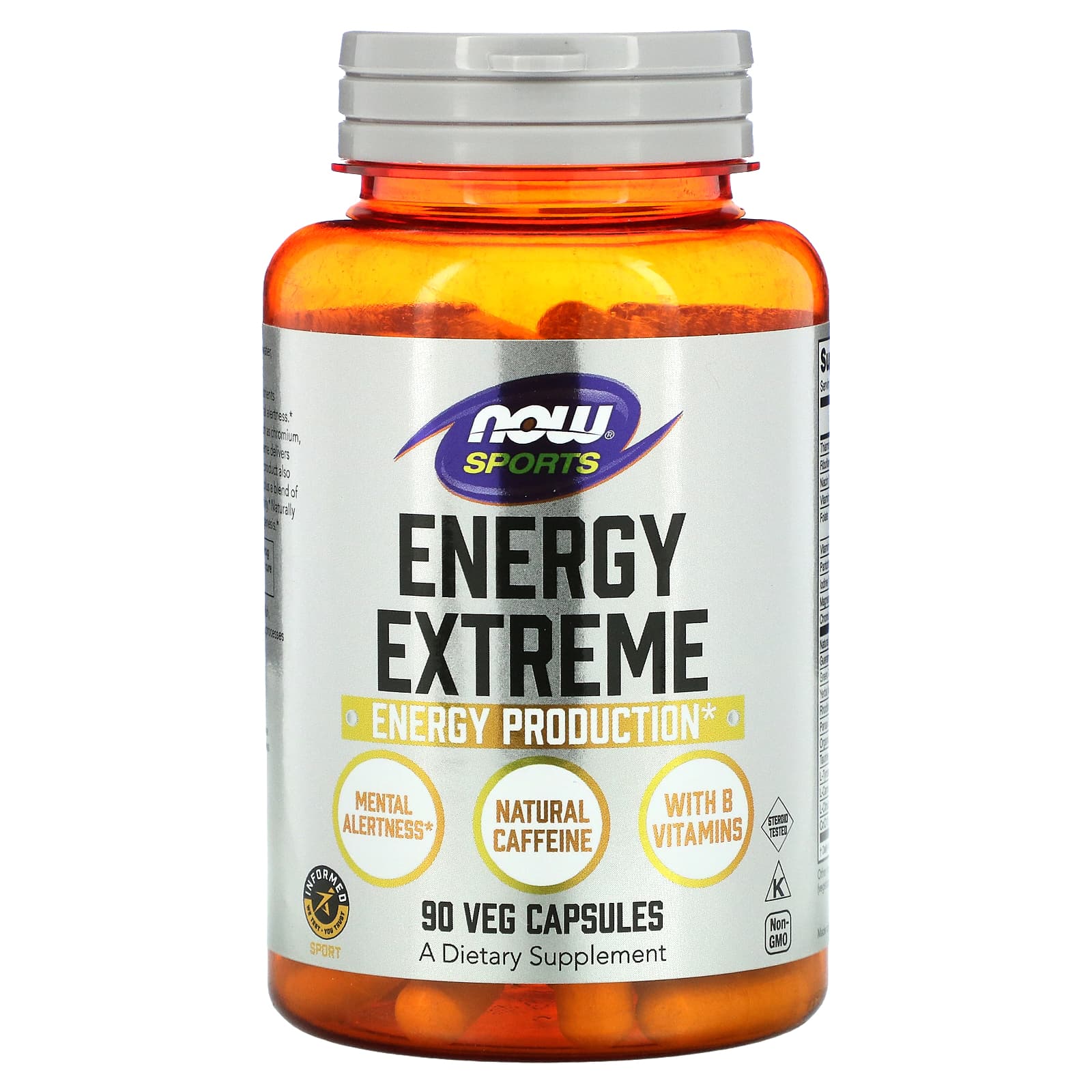 NOW Foods Sports Energy Extreme препарат для поддержки физической и умственной активности 90 растительных капсул 3490₽