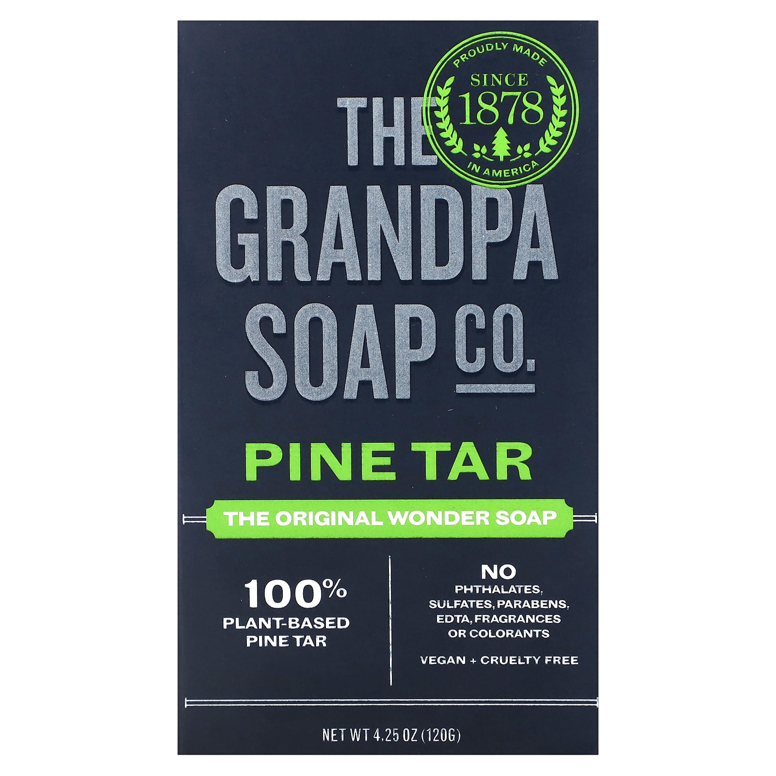 The Grandpa Soap Co., Мыло для лица и тела, сосновый деготь, 120 г (4,25 унции)