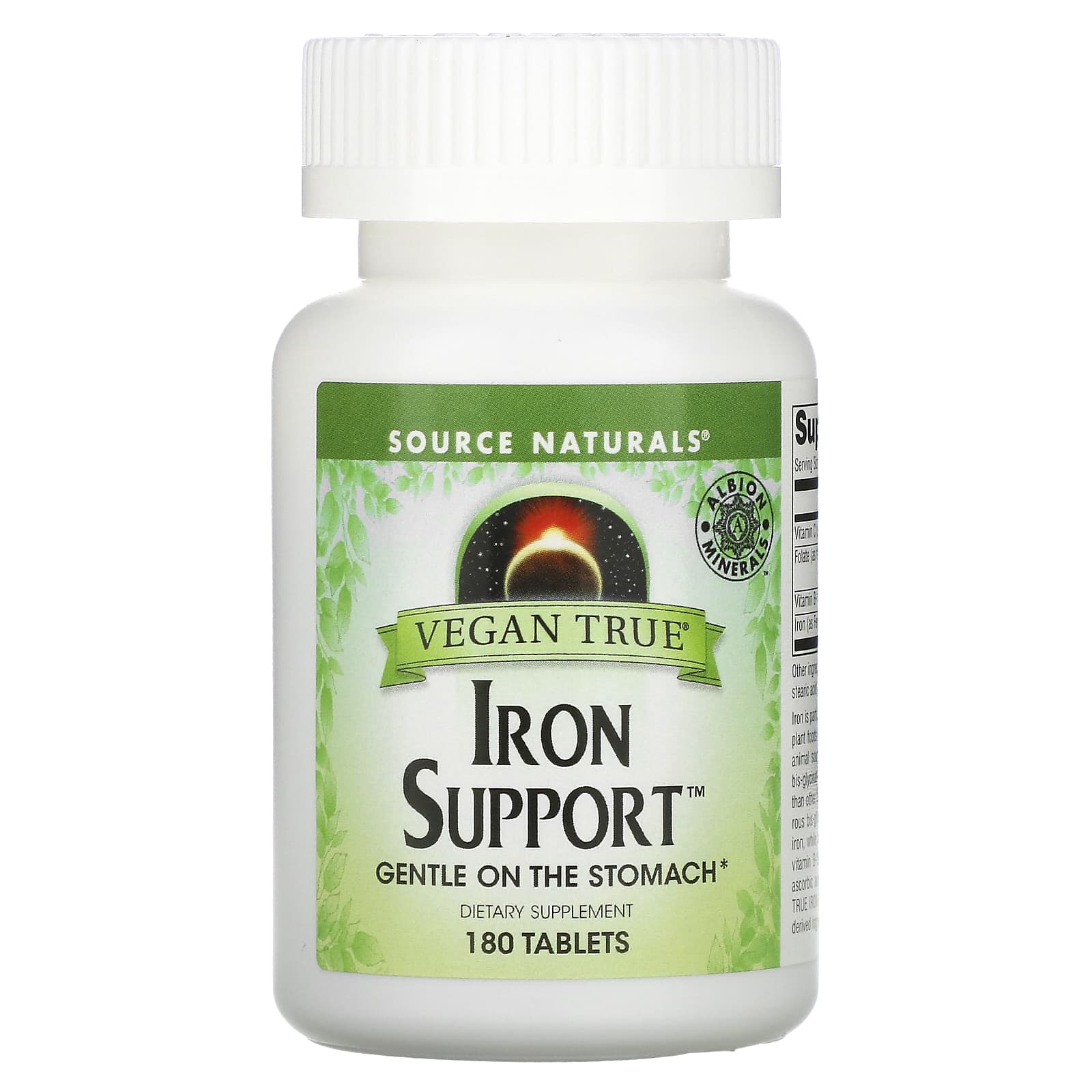 Source Naturals Vegan True Iron Support препарат для поддержания уровня железа подходит для веганов 180 таблеток 2290₽