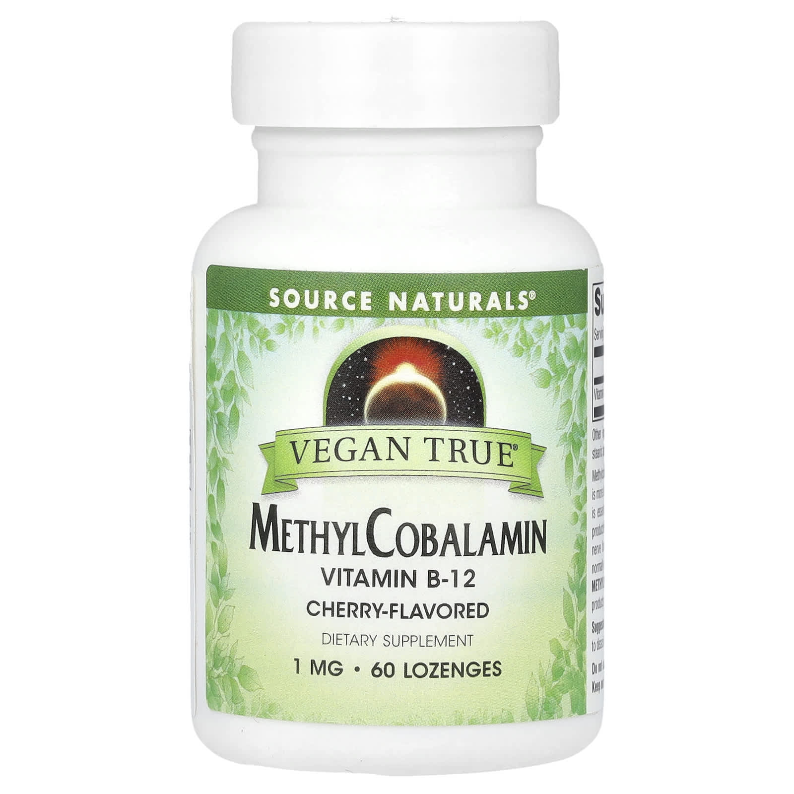 Source Naturals Vegan True метилкобаламин и витамин B12 вишня 1 мг 60 пастилок 1890₽
