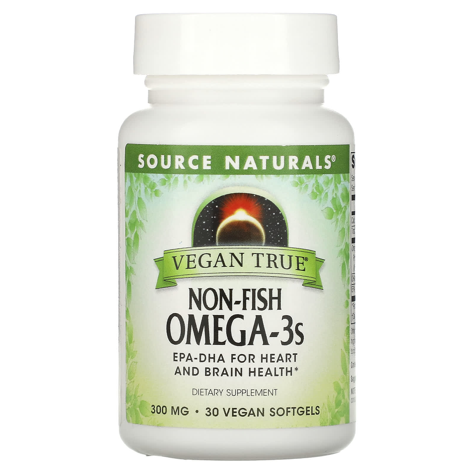 Source Naturals Vegan True омега-3 жирные кислоты не из рыбы 300 мг 30 веганских капсул 2890₽