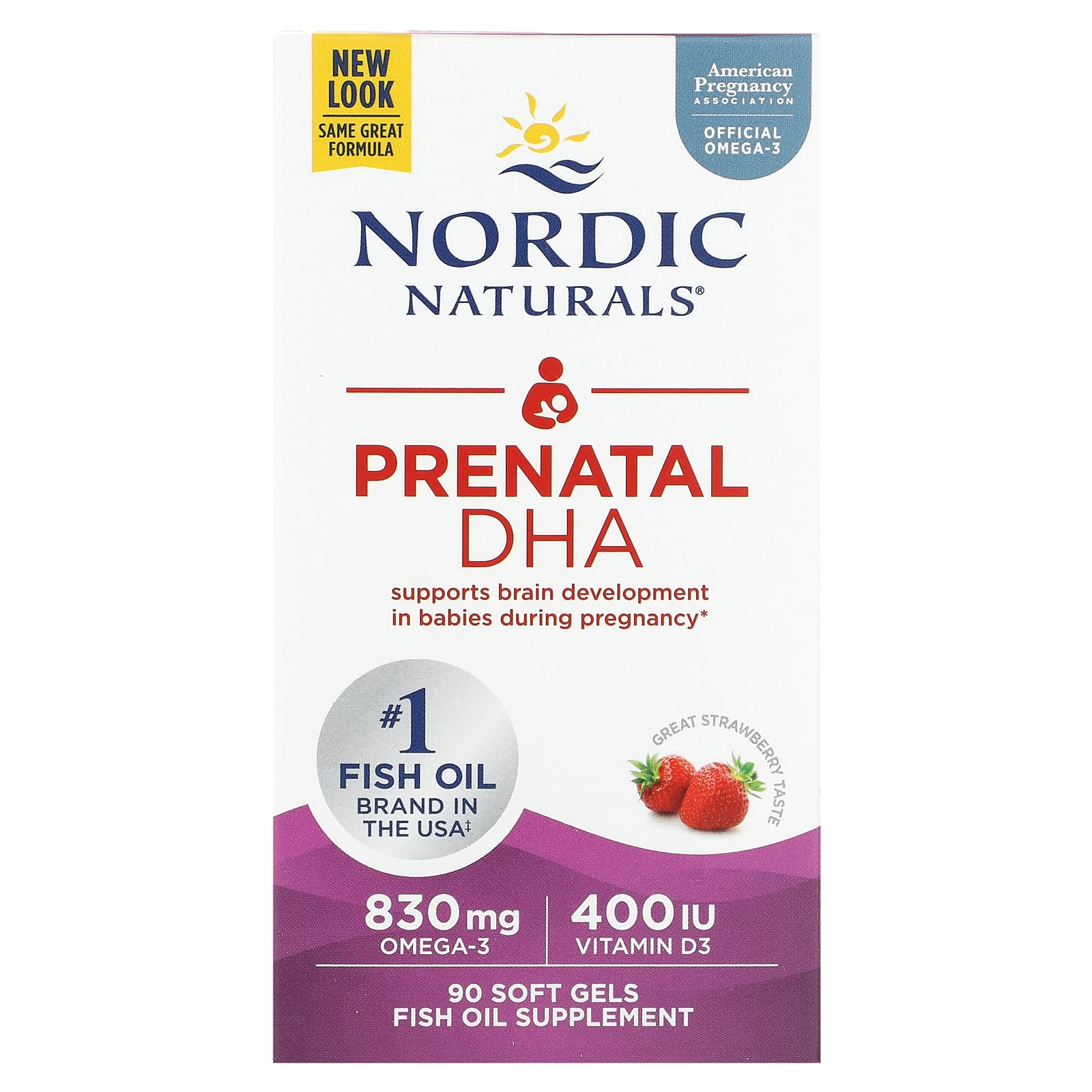 Nordic Naturals пренатальная ДГК клубничный вкус 90 капсул 4990₽