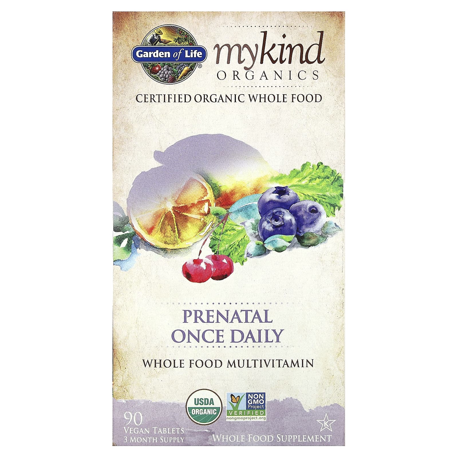 Garden of Life MyKind Organics пренатальные мультивитамины одна таблетка в день 90 веганских таблеток 15490₽