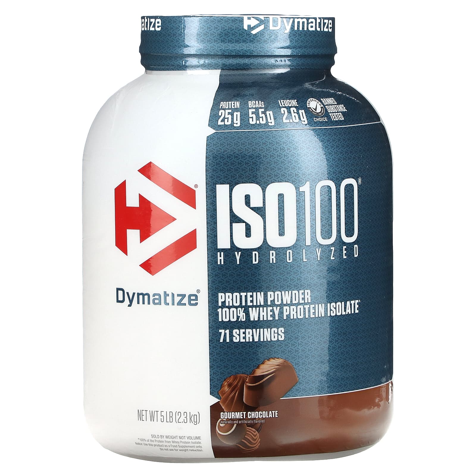 Dymatize ISO100 гидролизованный 100 изолят сывороточного протеина шоколад для гурманов 23 кг 5 фунтов 20790₽