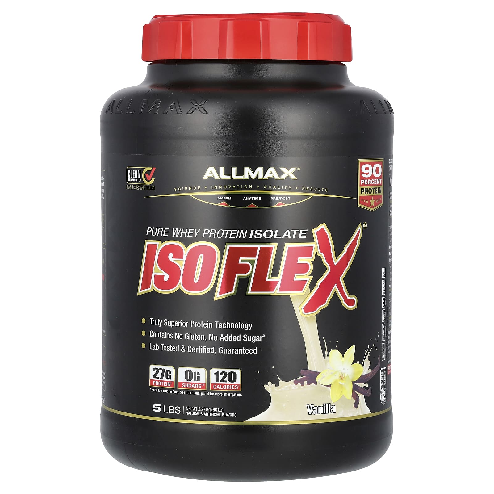 ALLMAX Isoflex чистый изолят сывороточного белка фильтрация заряженными ионными частицами со вкусом ванили 227 кг 5 фунтов 20990₽